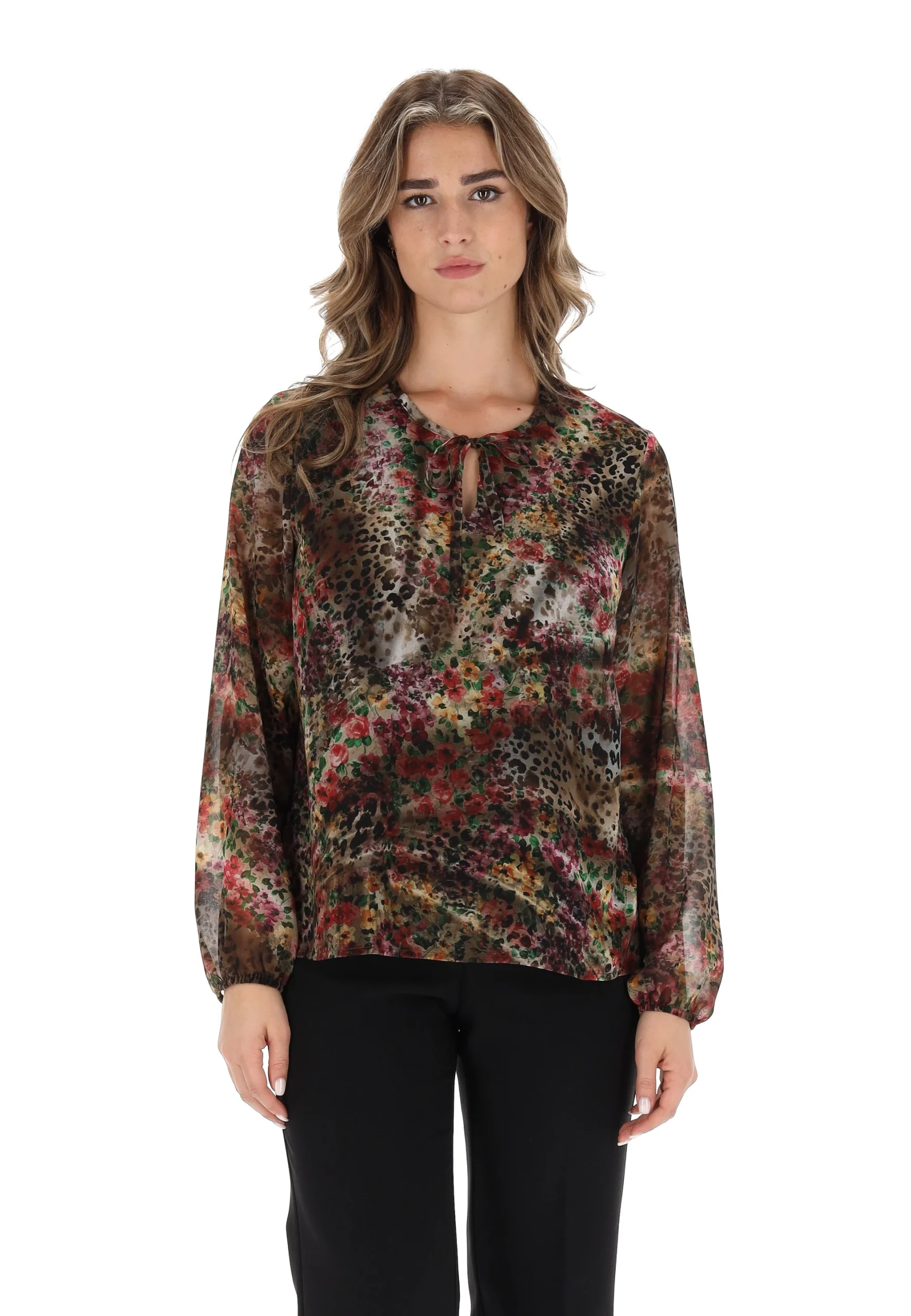 Blusa in georgette velata Pierr Day in fantasia