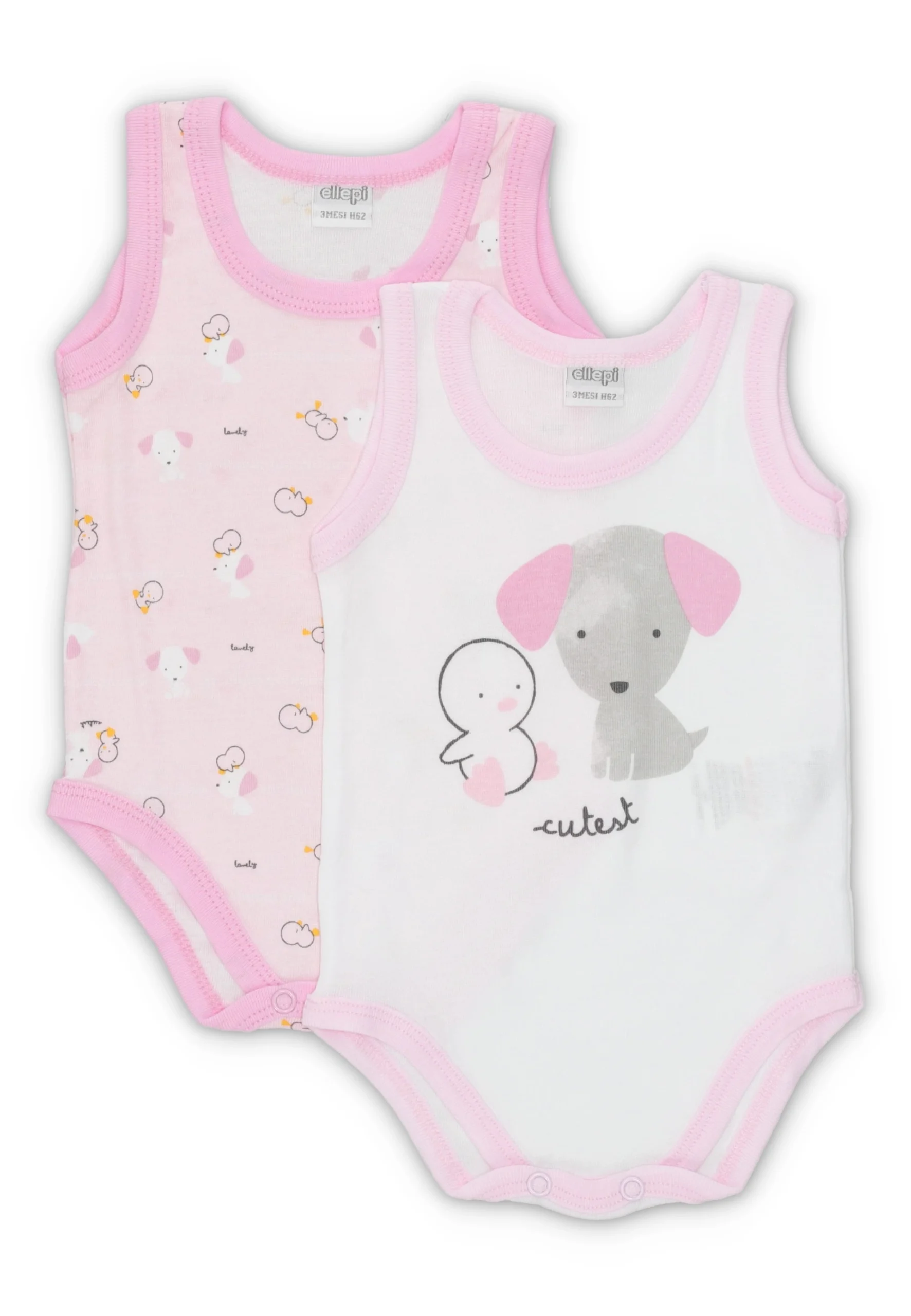 Bipack body smanicato Ellepi in cotone AF5400NTA