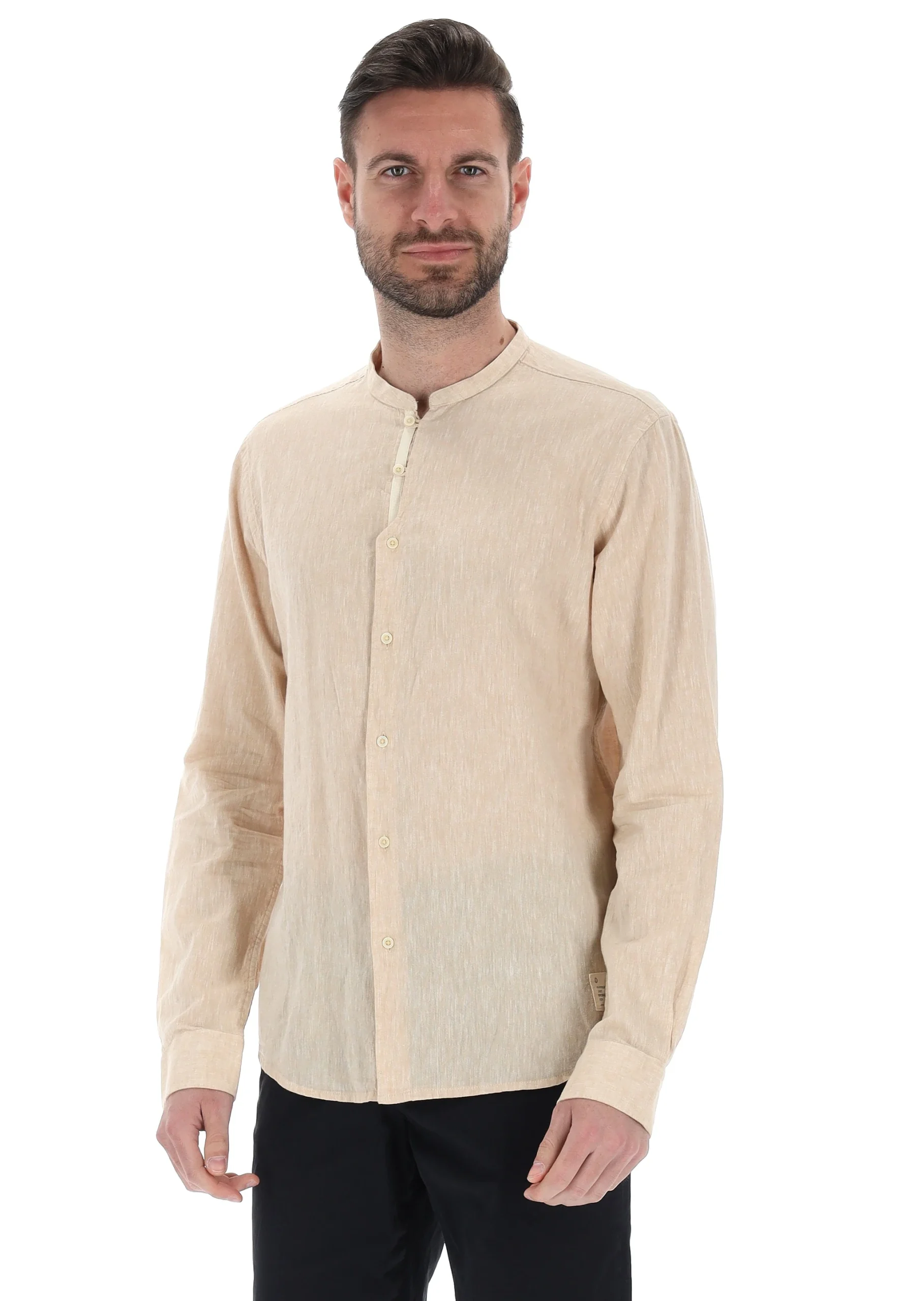 Camicia alla coreana in lino e cotone Over/D