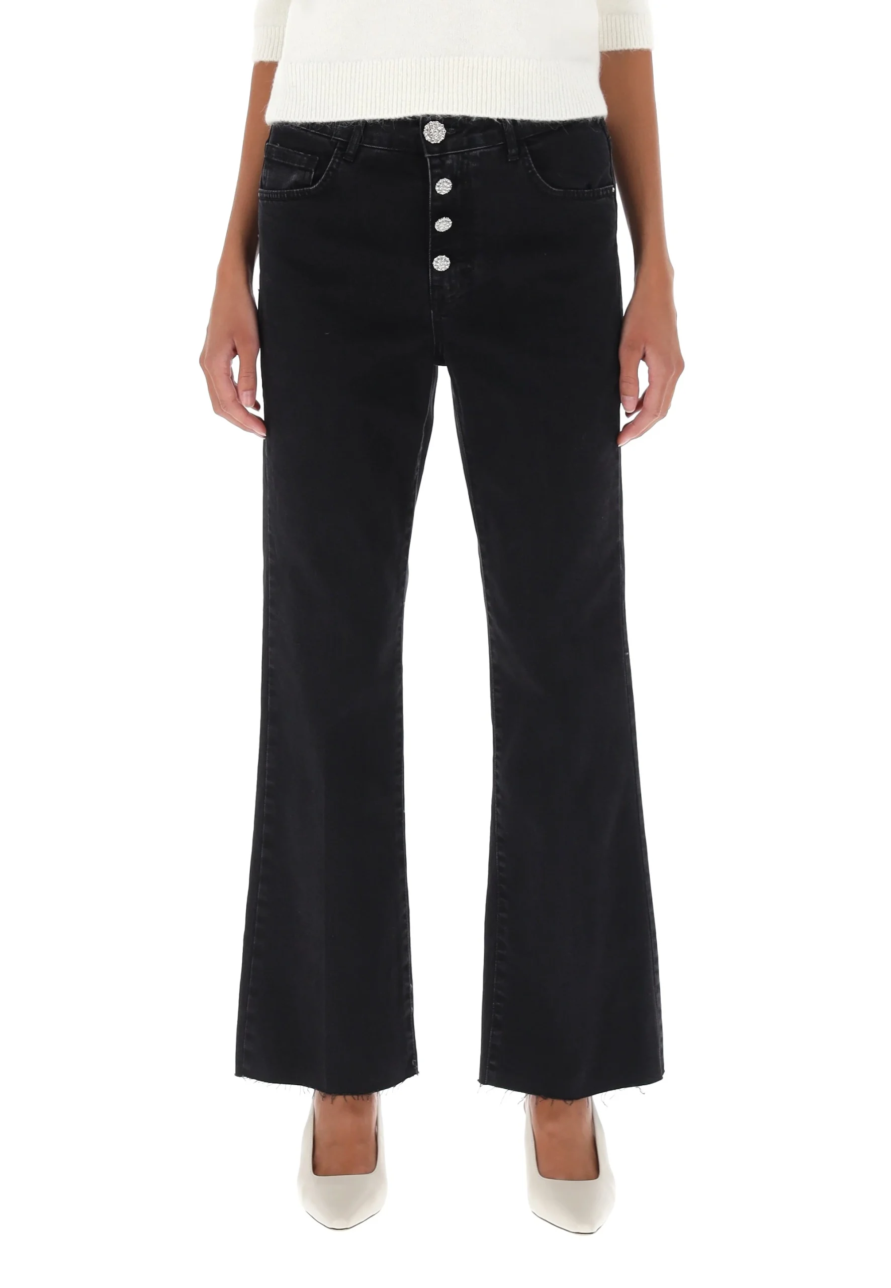 Jeans cropped con bottoni gioiello Kocca mod. Dalevi