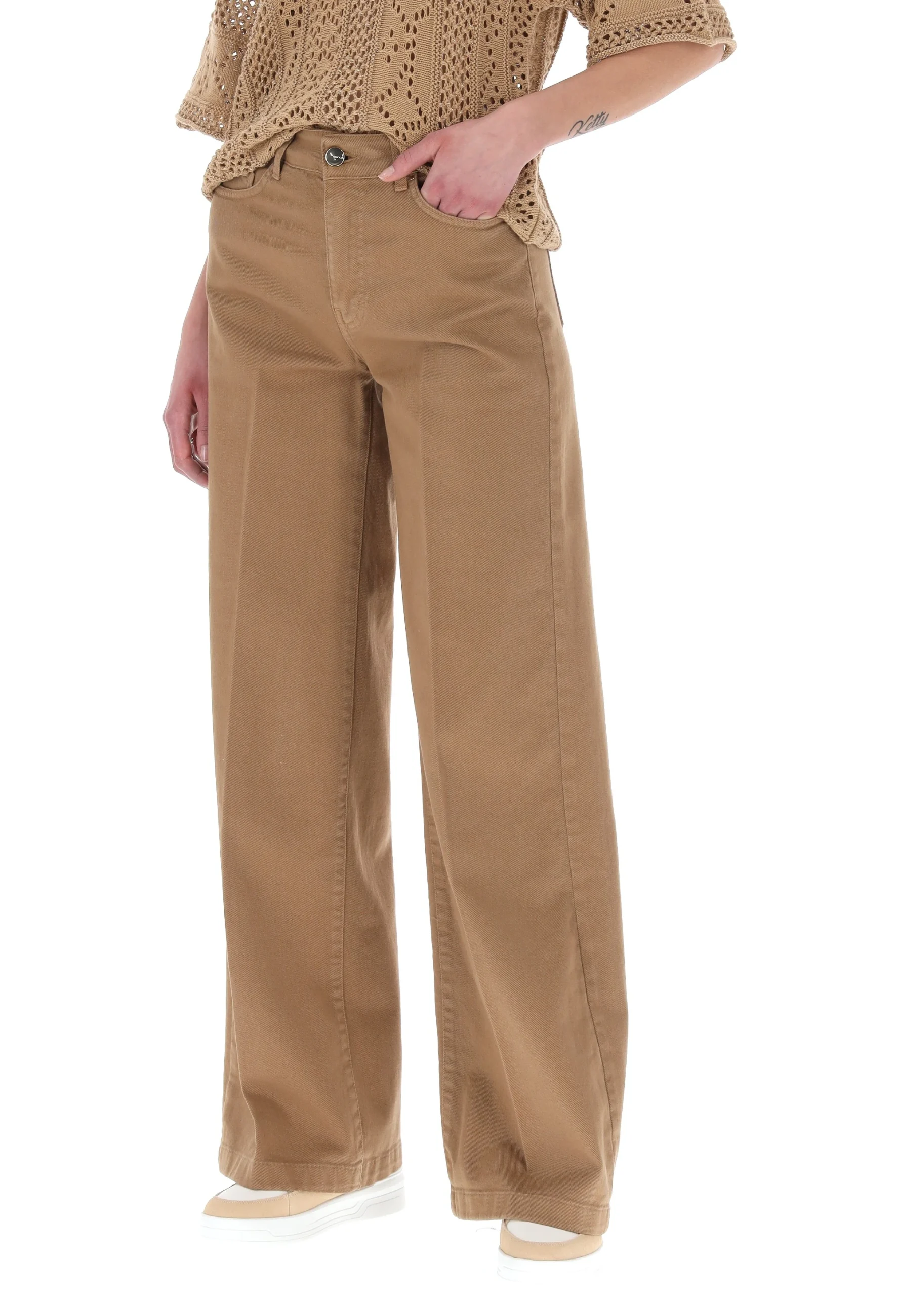 Pantalone ampio a palazzo Kocca con dettaglio catena RONALD