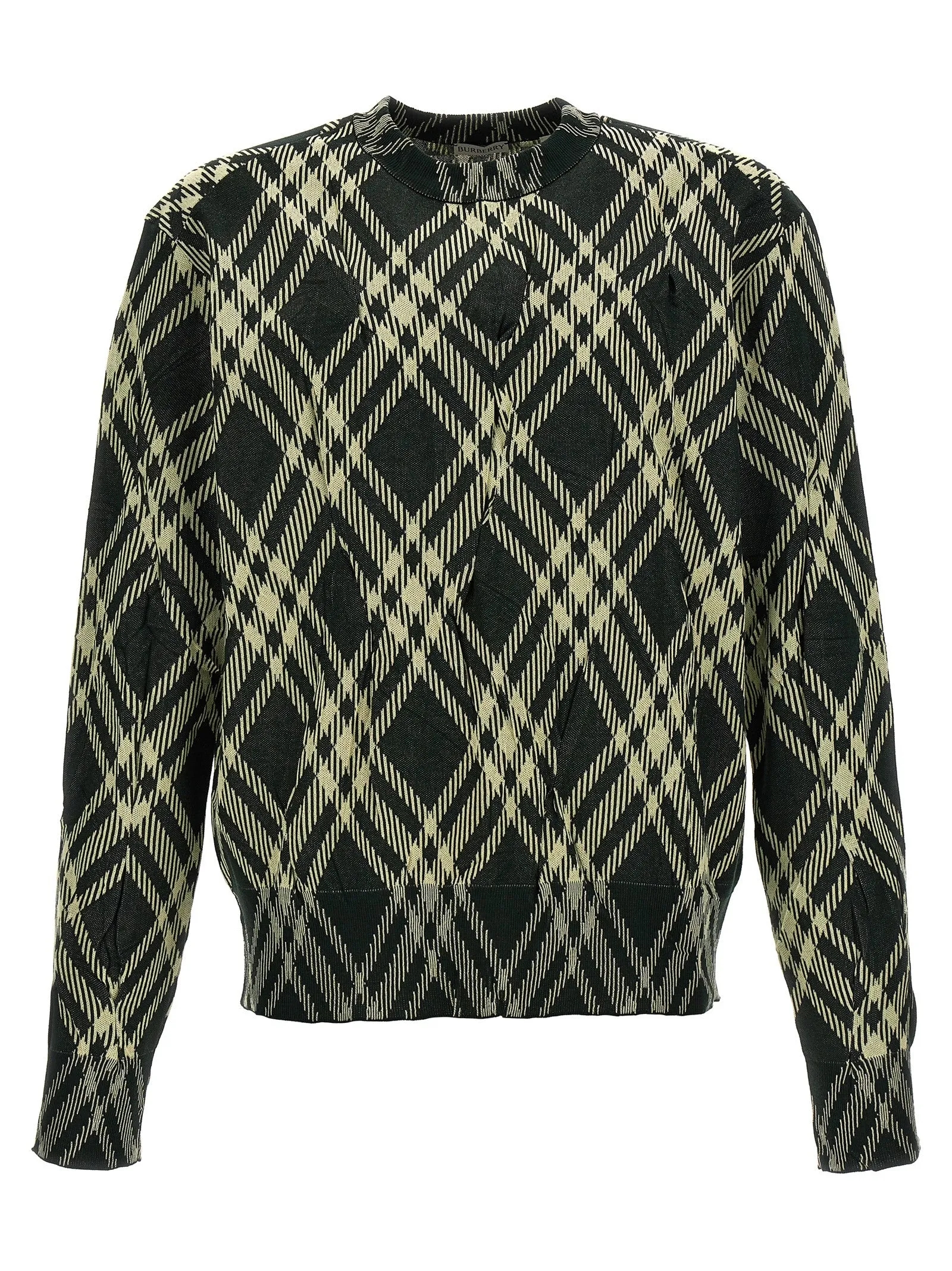 Check Crinkled Sweater Maglioni Verde