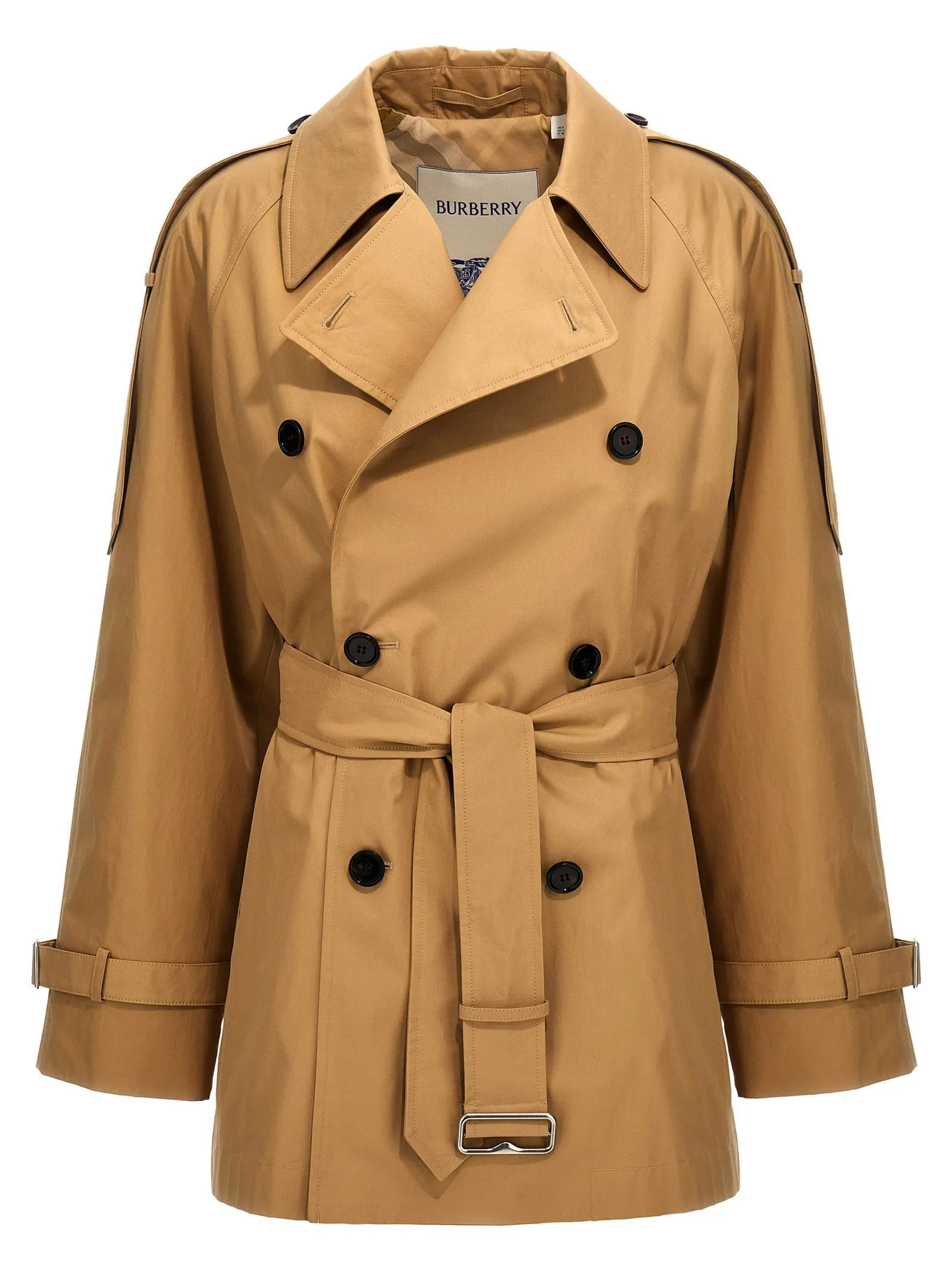 Double-Breasted Short Trench Coat Trench E Impermeabili Beige