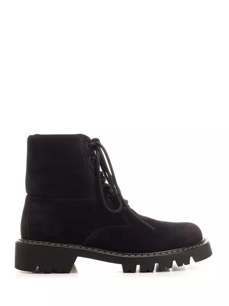 Loewe Uomo Stivaletto sierra combat boot in pelle scamosciata