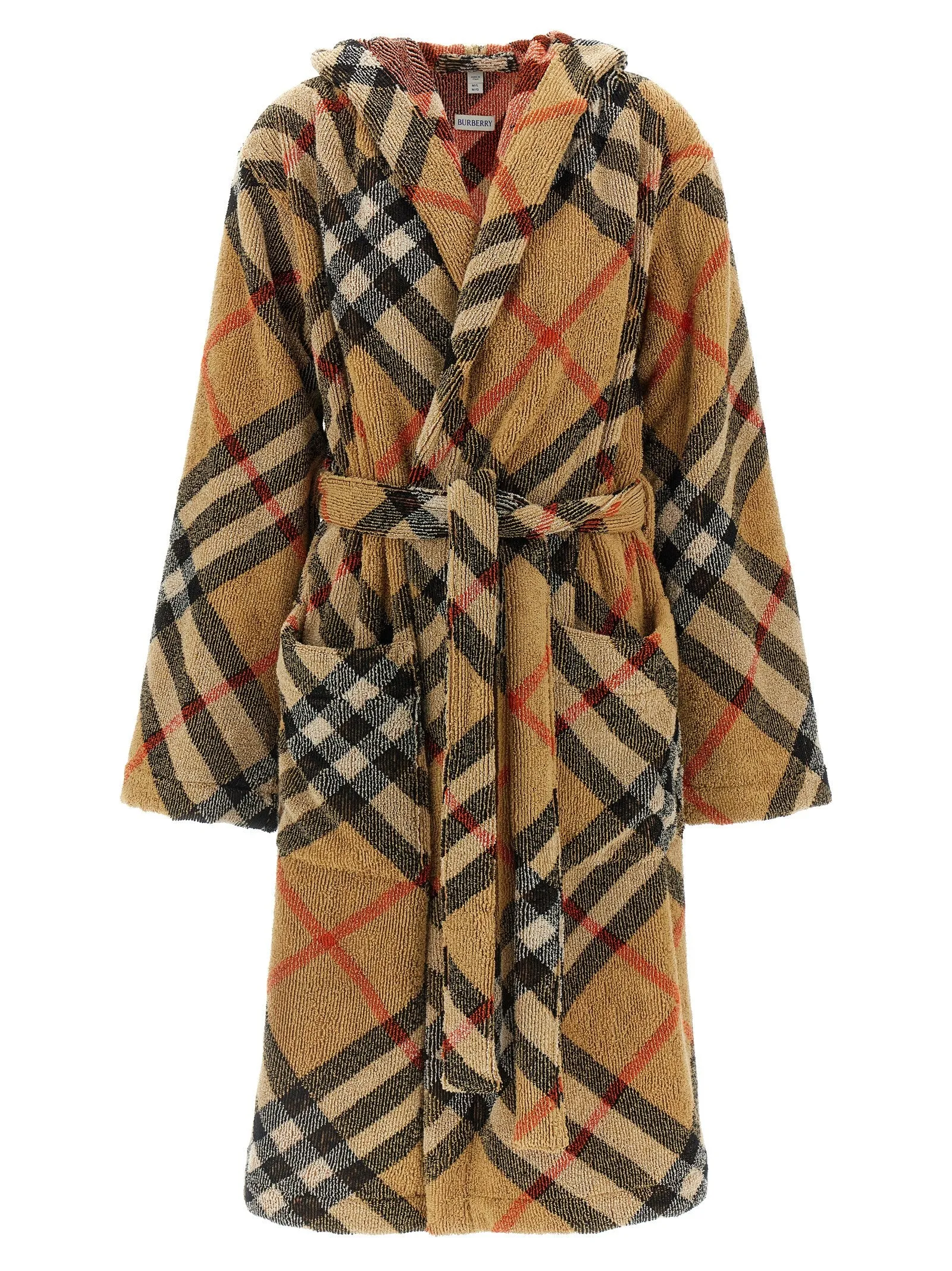 Check Cotton Bathrobe Towels Multicolor