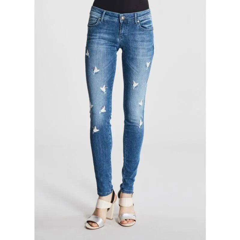Jeans skinny con ricamo