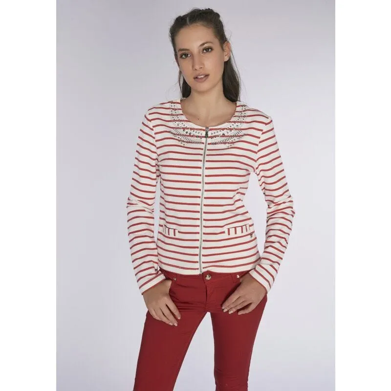 Felpa con zip e borchie