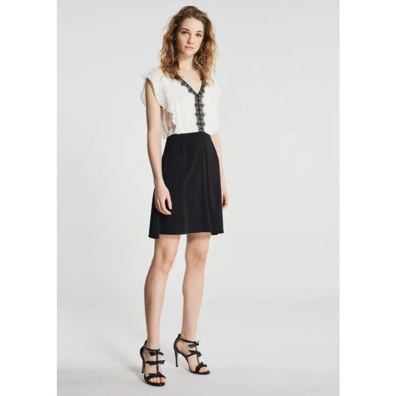 Abito mini con volant plissé