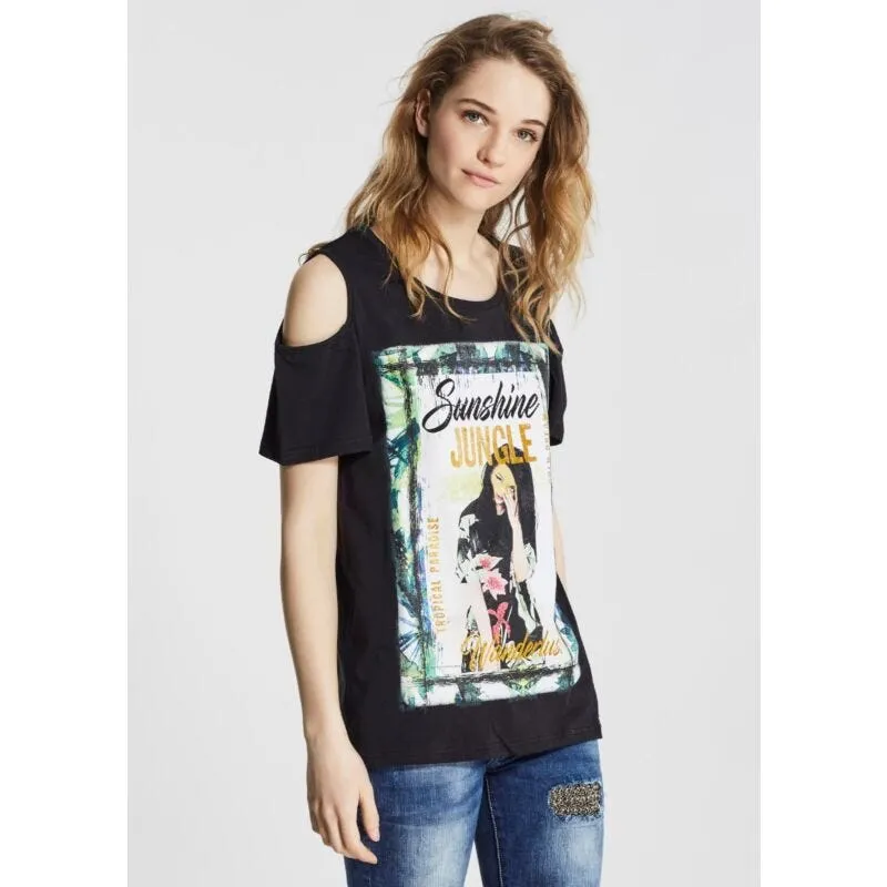 T-shirt con dettagli cut out