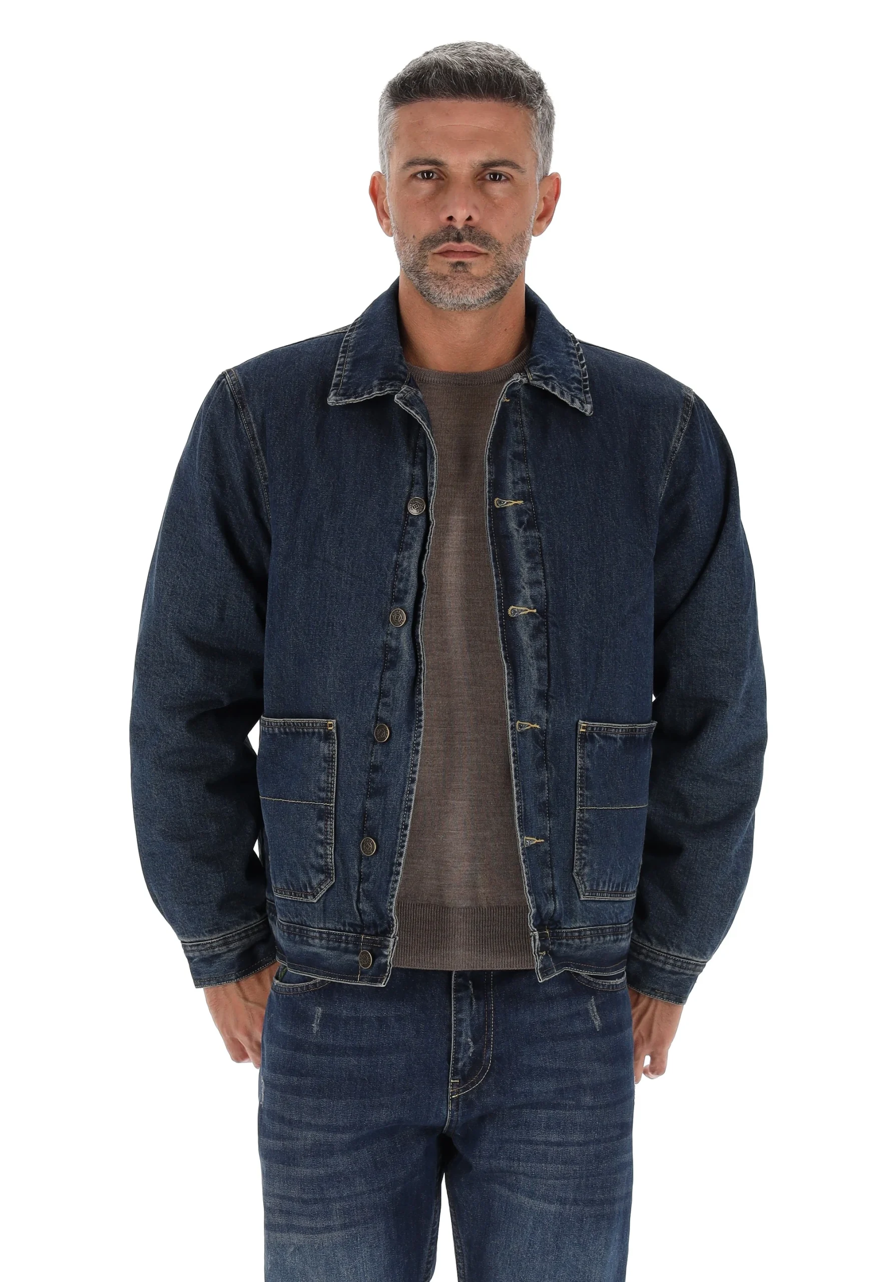 Giubbino in jeans trapuntato Pont uomo