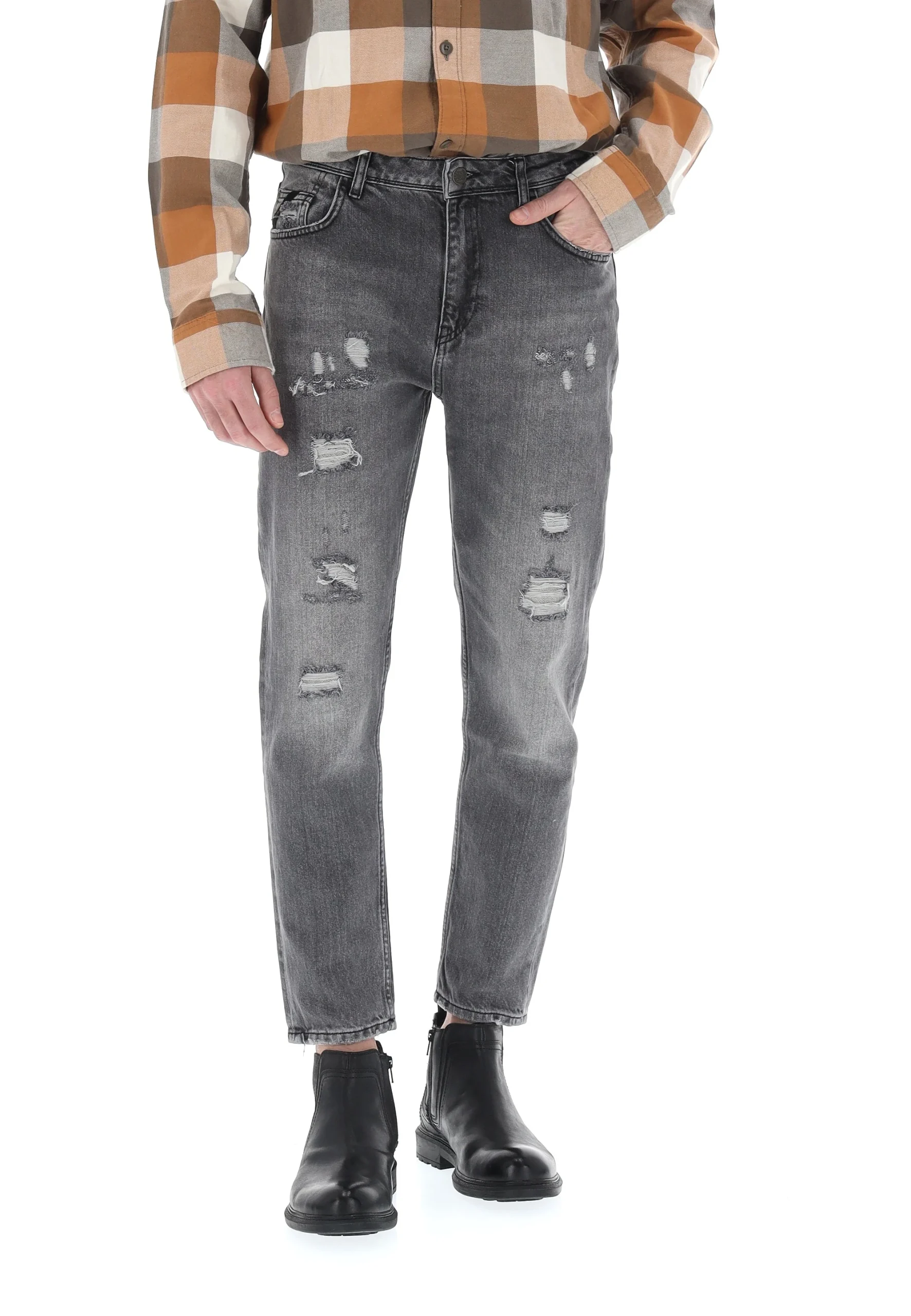 Jeans cropped in cotone Pont uomo con strappi mod. YELLOWSRADP84