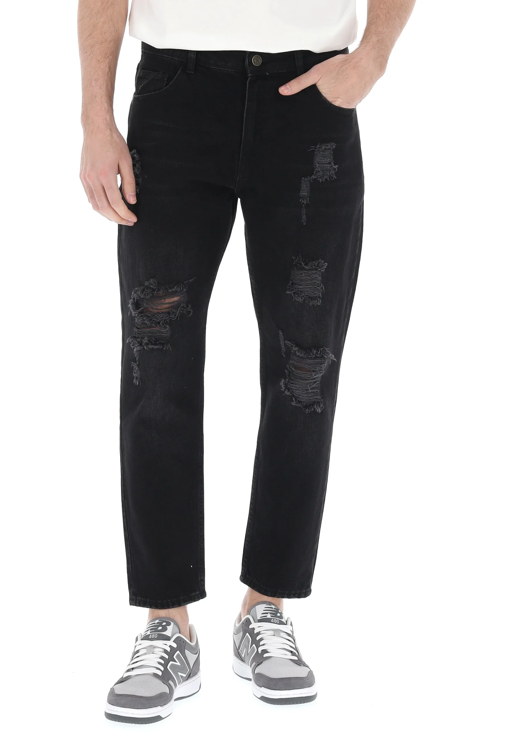 Jeans cropped con rotture mod. Yellowstone Pont