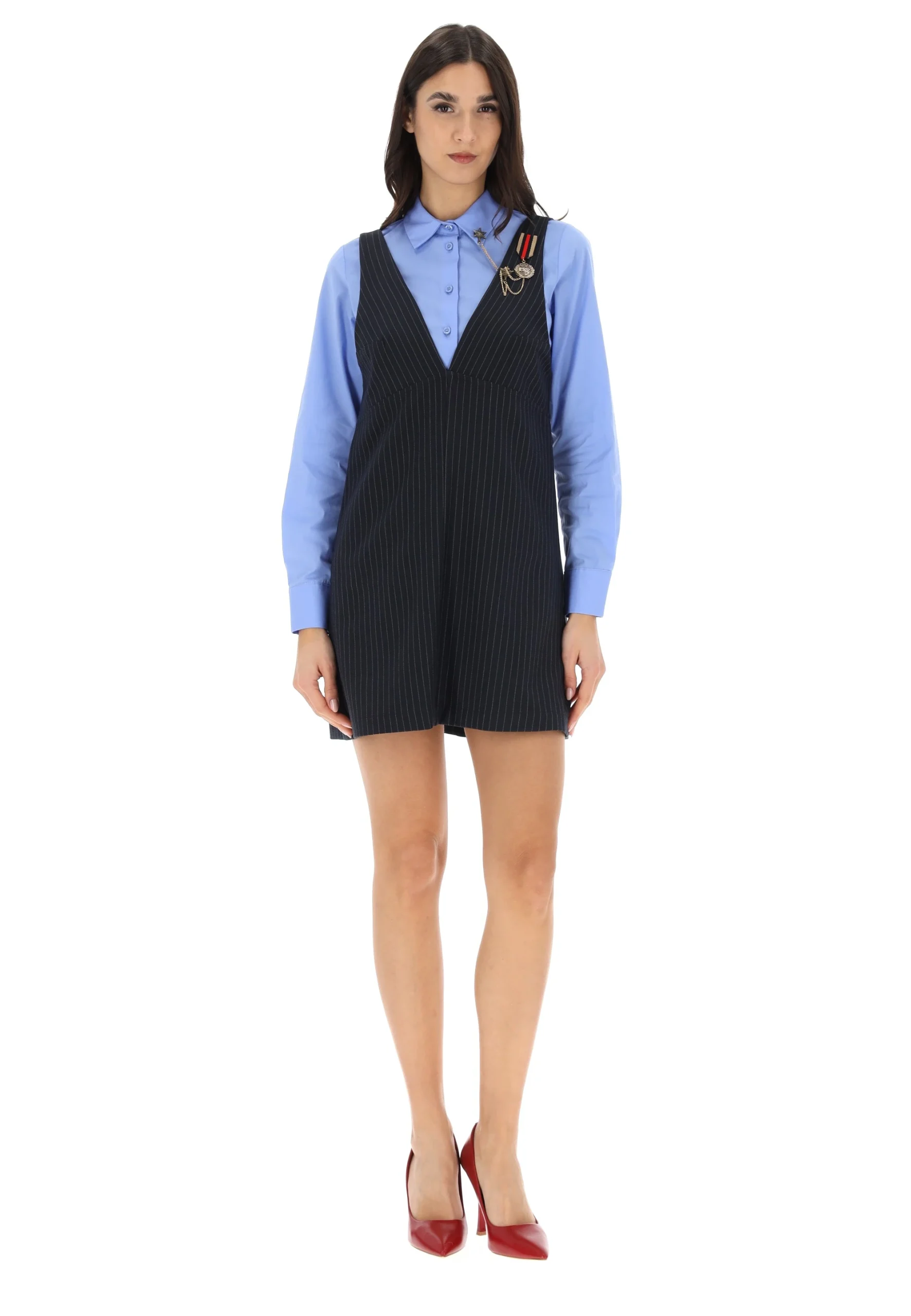 Vestito corto èks donna con spilla frontale EK187