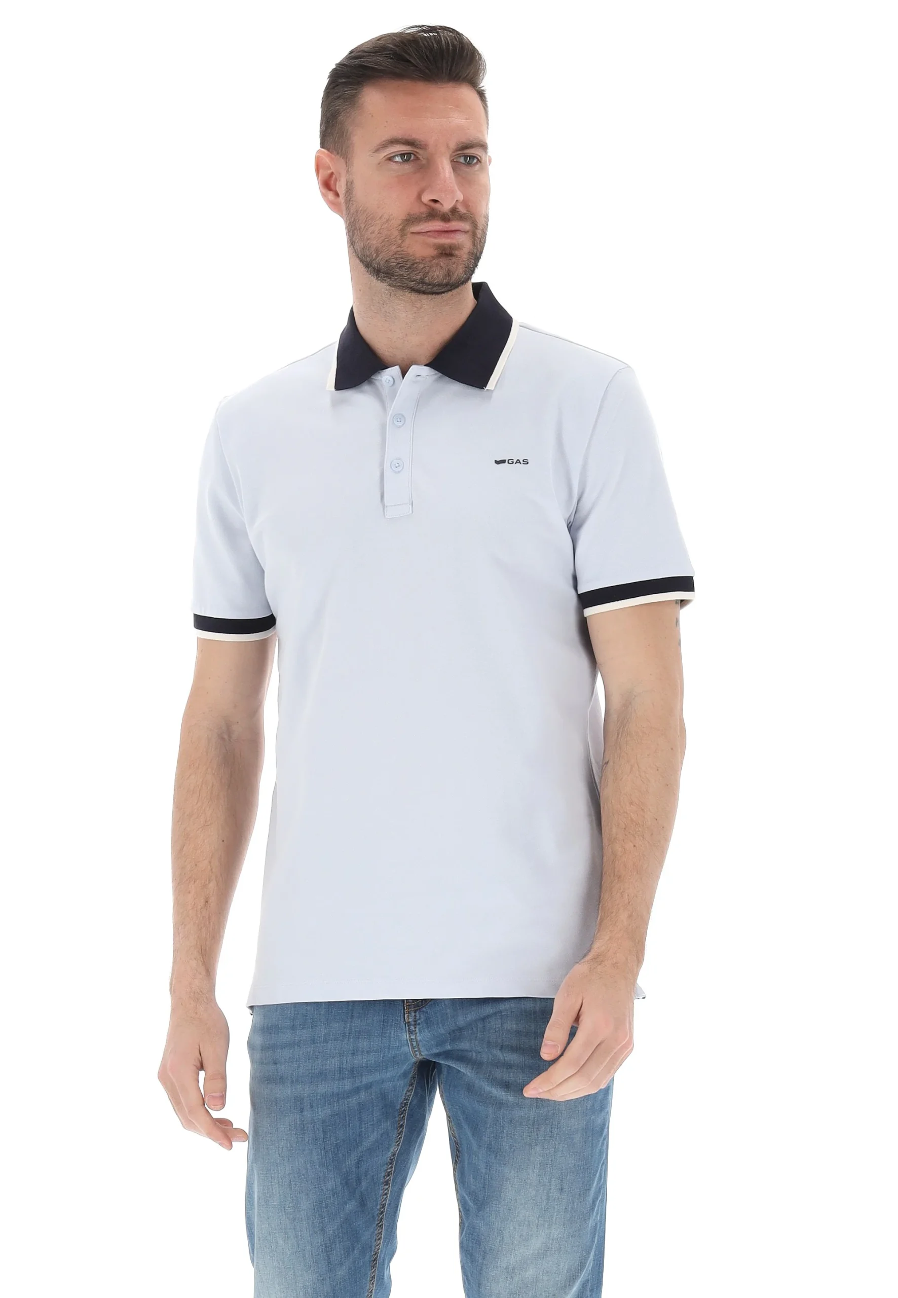 Polo uomo Gas con logo piccolo gommato art.310426182888