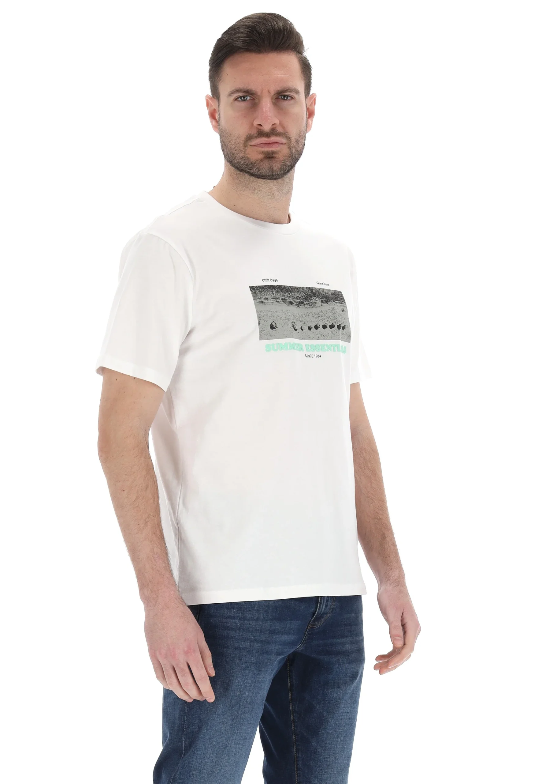 T-shirt Gas con stampa spiaggia art. 543833183010