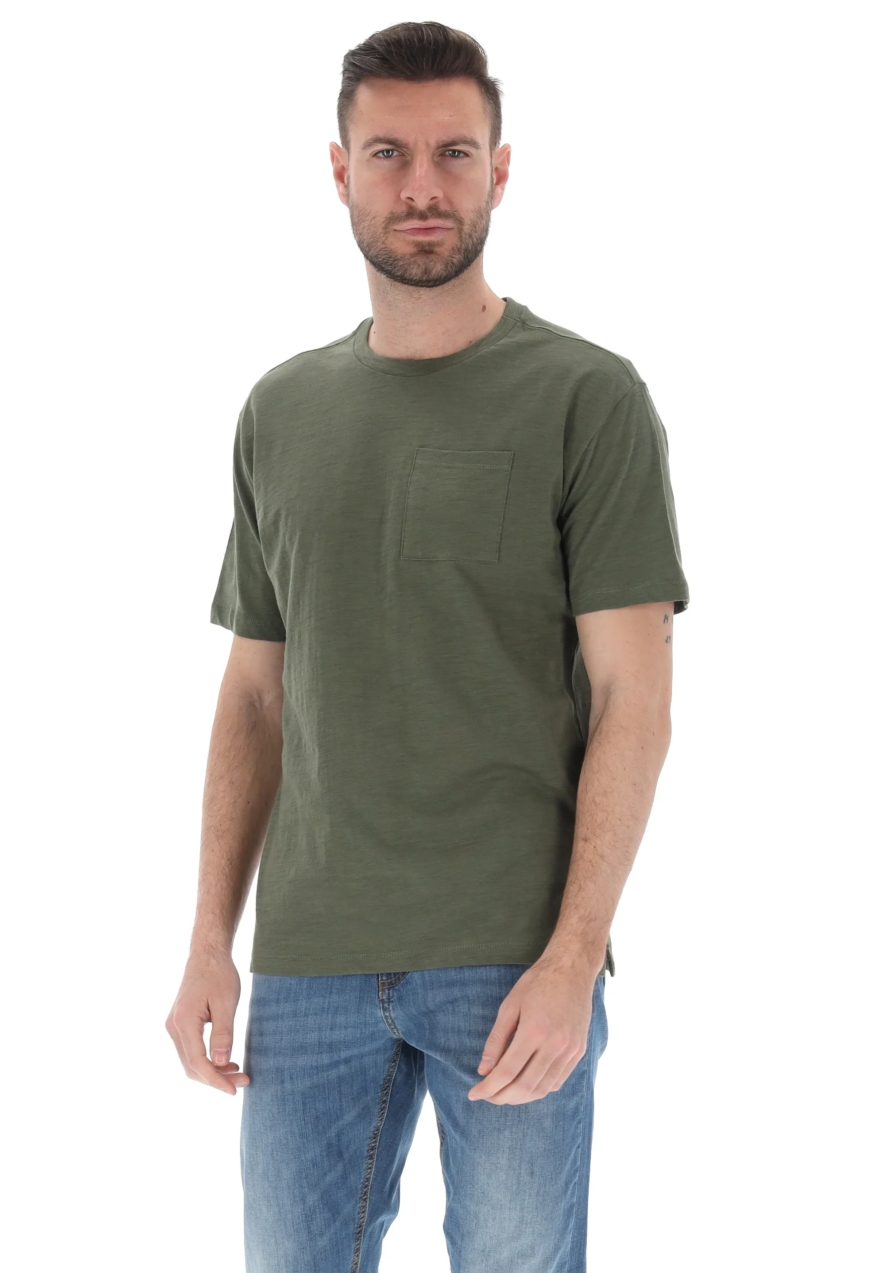 T-shirt Gas uomo in cotone fiammato basic