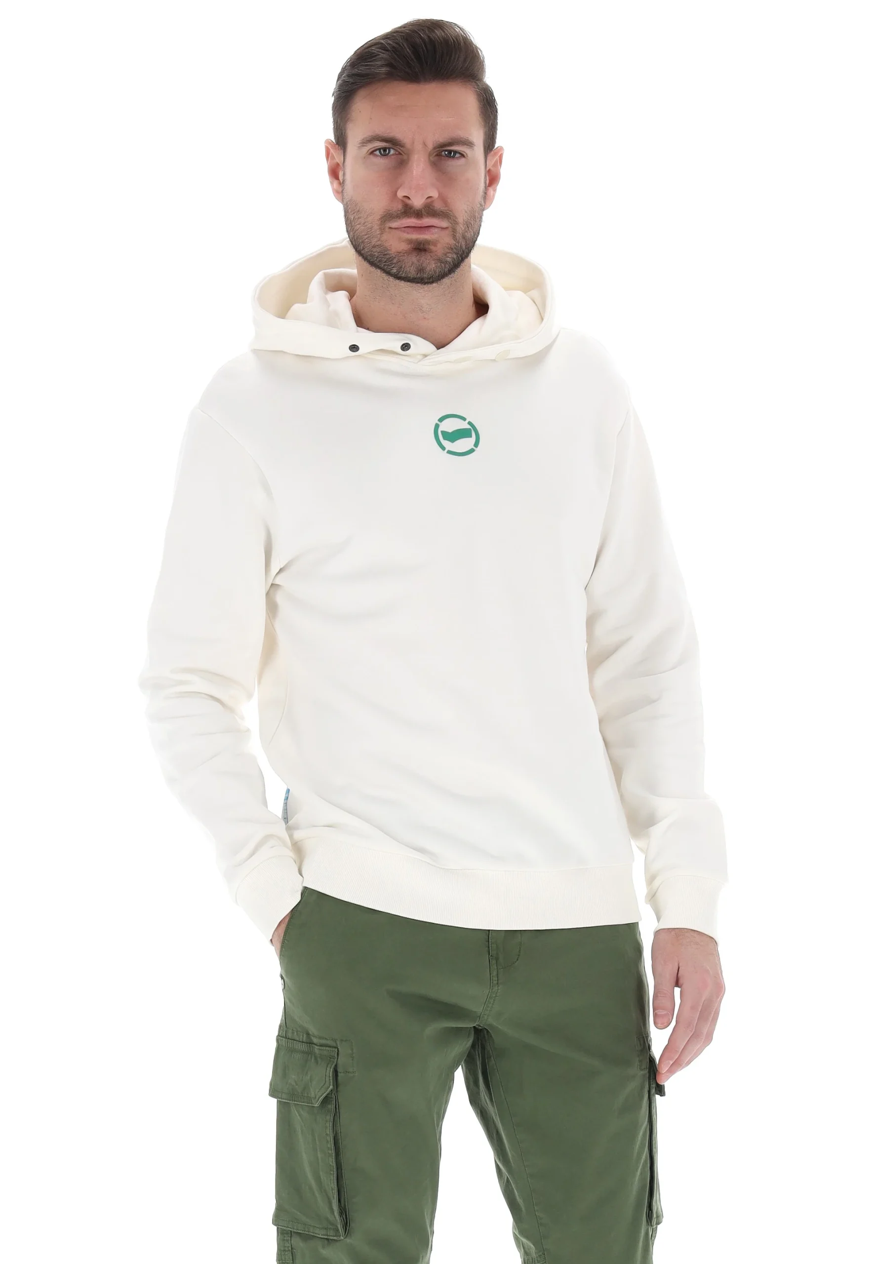 Felpa con doppio bottone Gas maxi logo retro art.552622183009