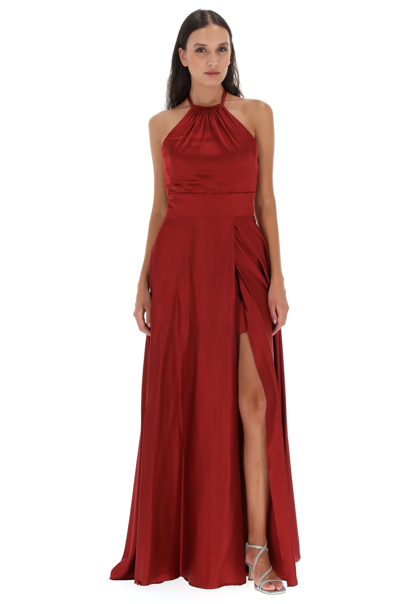 Abito lungo scollo americano Visii con stola