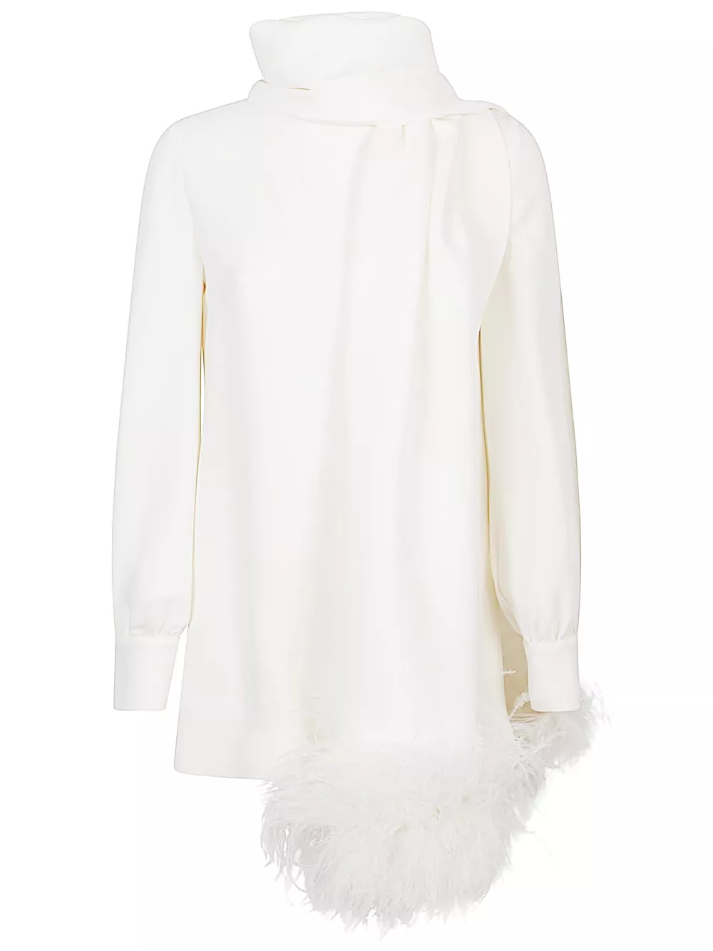 Top in seta con piume di Valentino