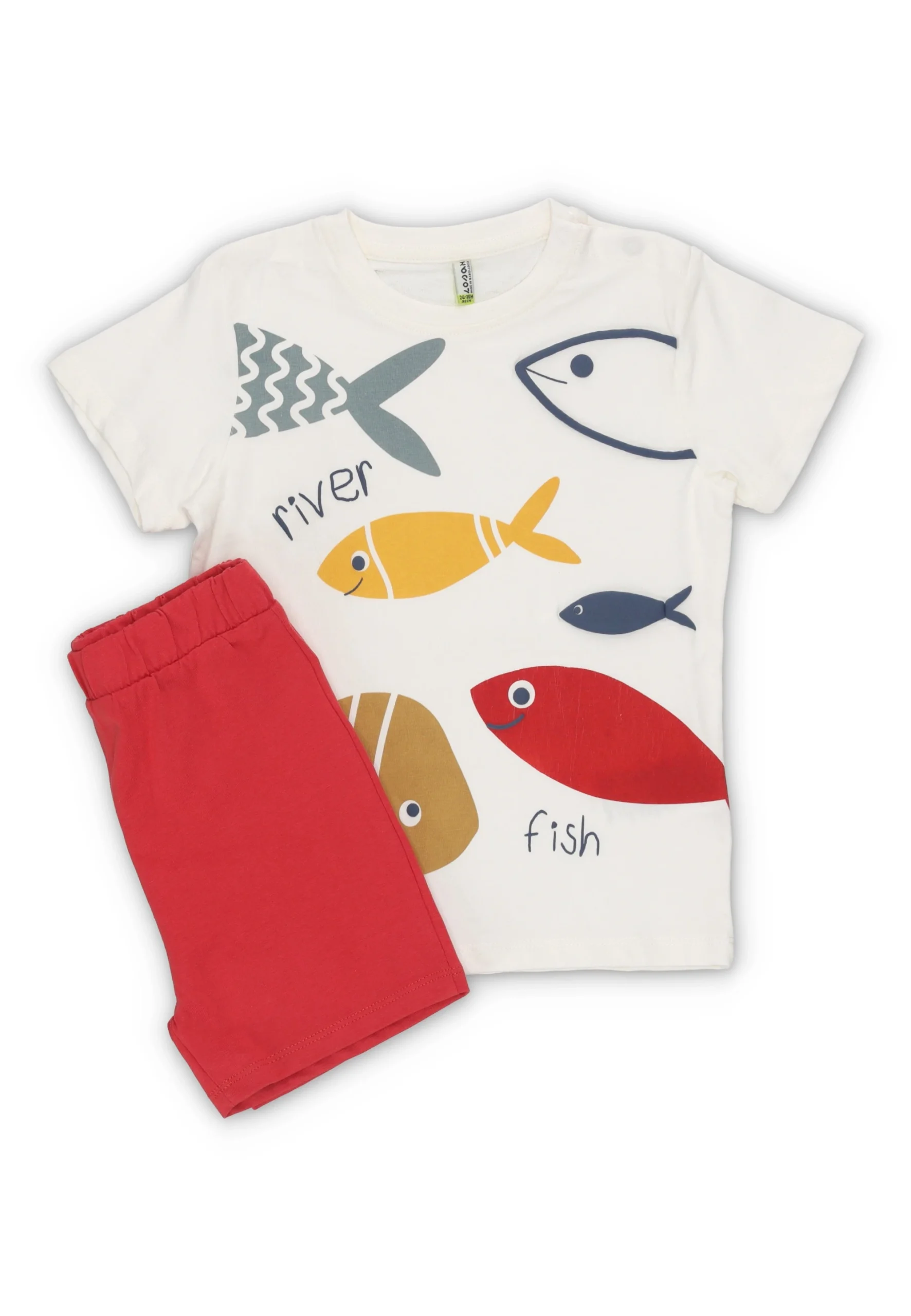 Completo t-shirt stampa pesci e bermbuda Losan bambino