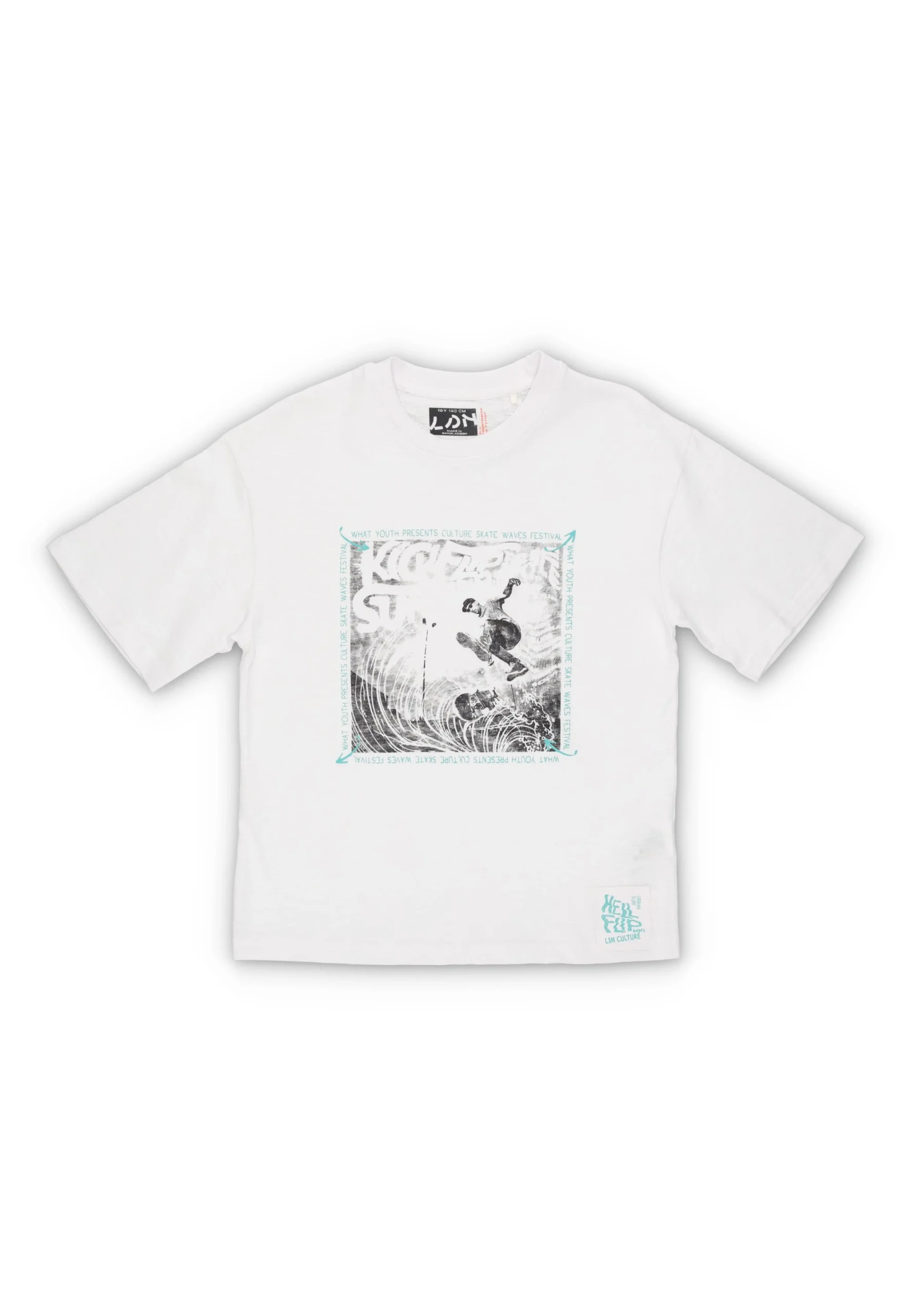 T-shirt fiammata stampa riquadro Losan