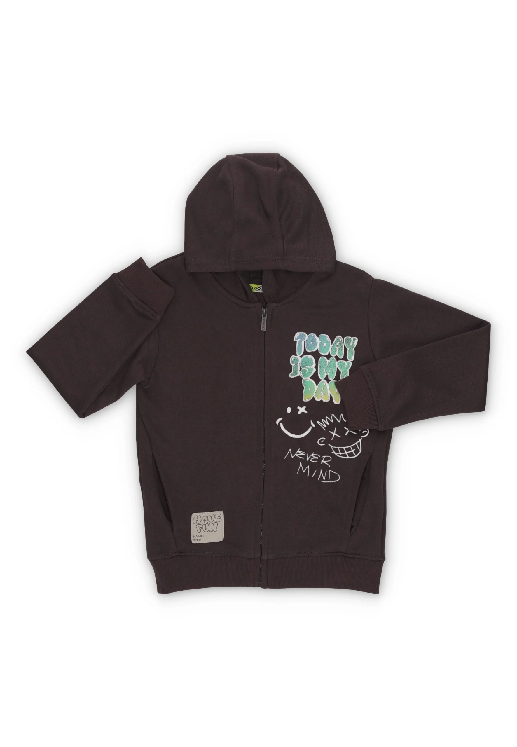 Felpa con cappuccio bambino Losan full zip con stampa
