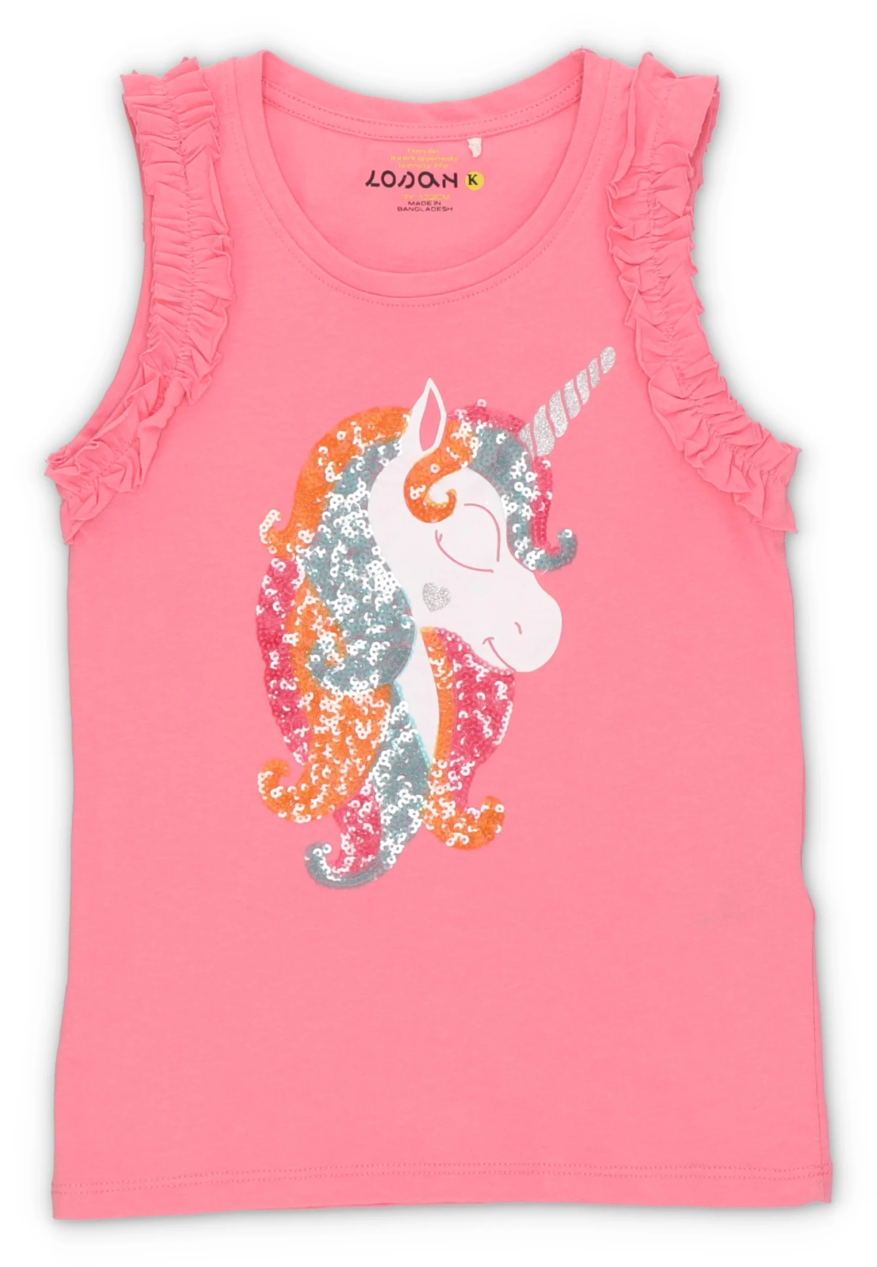 Canotta Losan con unicorno e paillettes bambina
