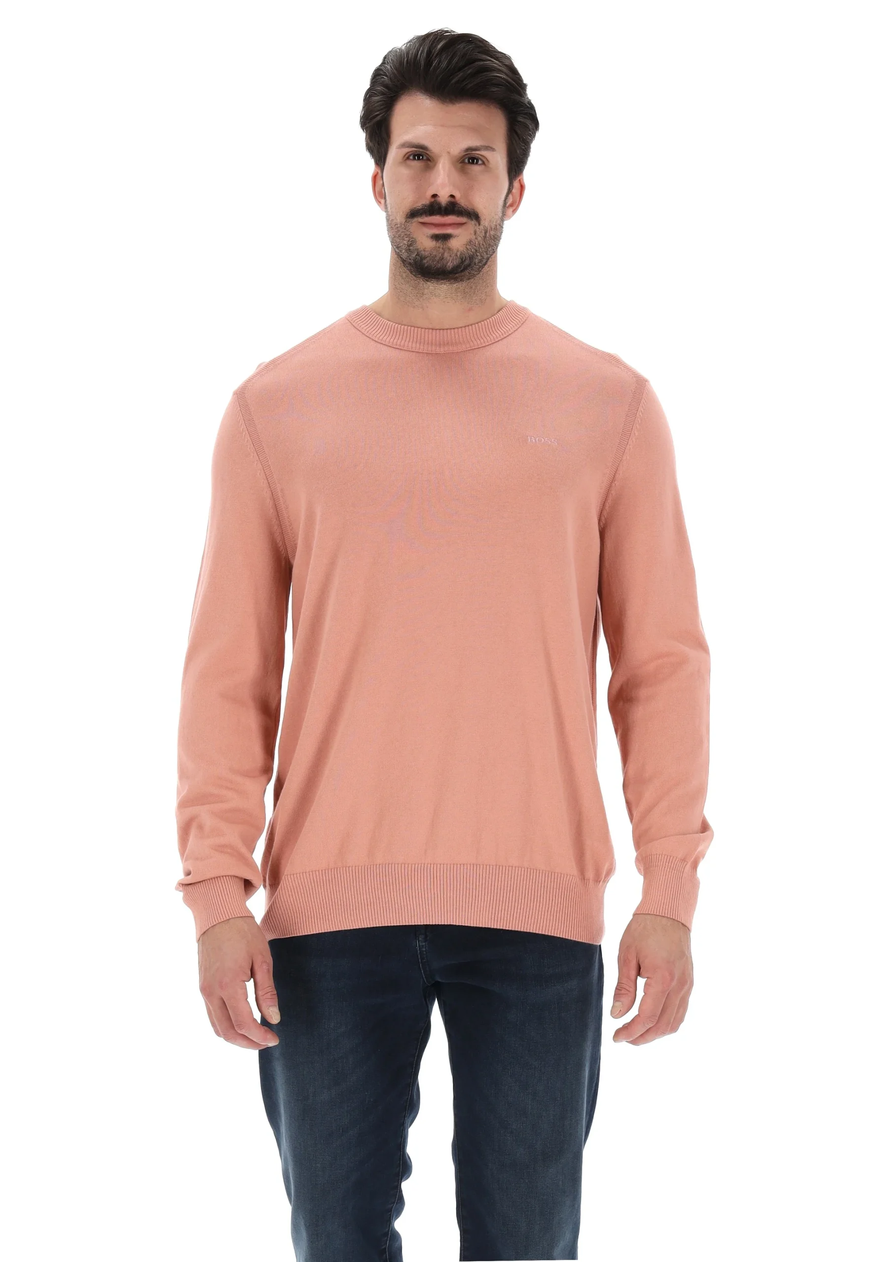 Maglioncino Boss uomo con logo tono su tono