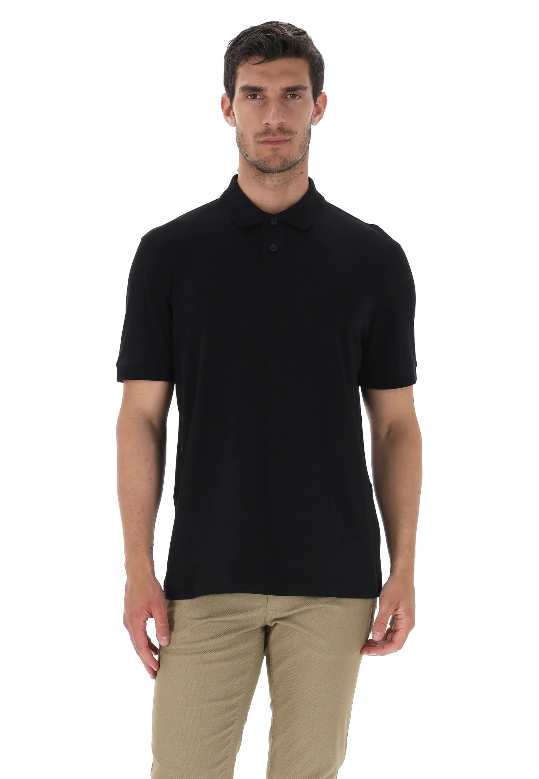 Polo Boss con logo piccolo e bordi ricamati uomo