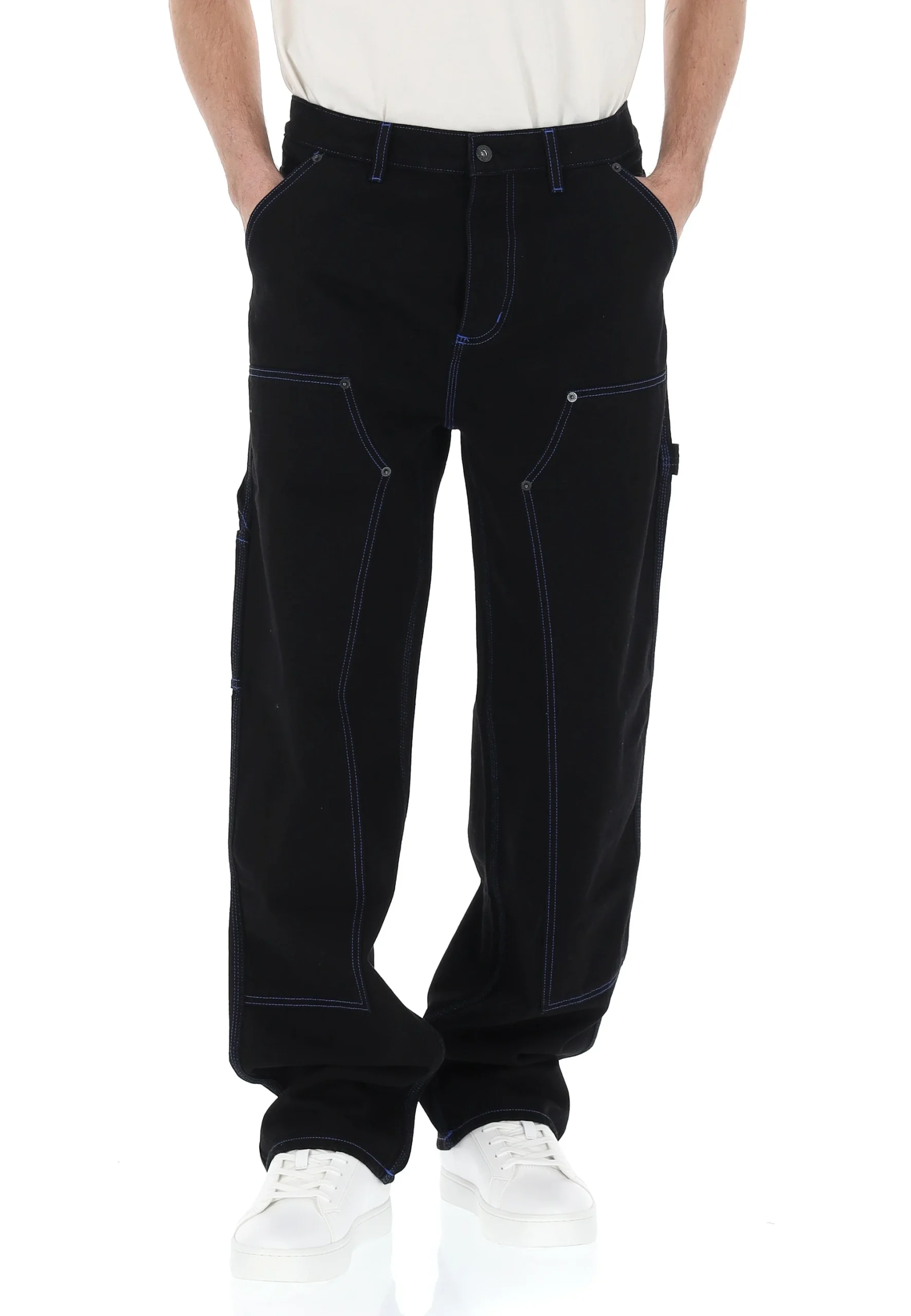 Jeans carpenter Hugo con cuciture a contrasto