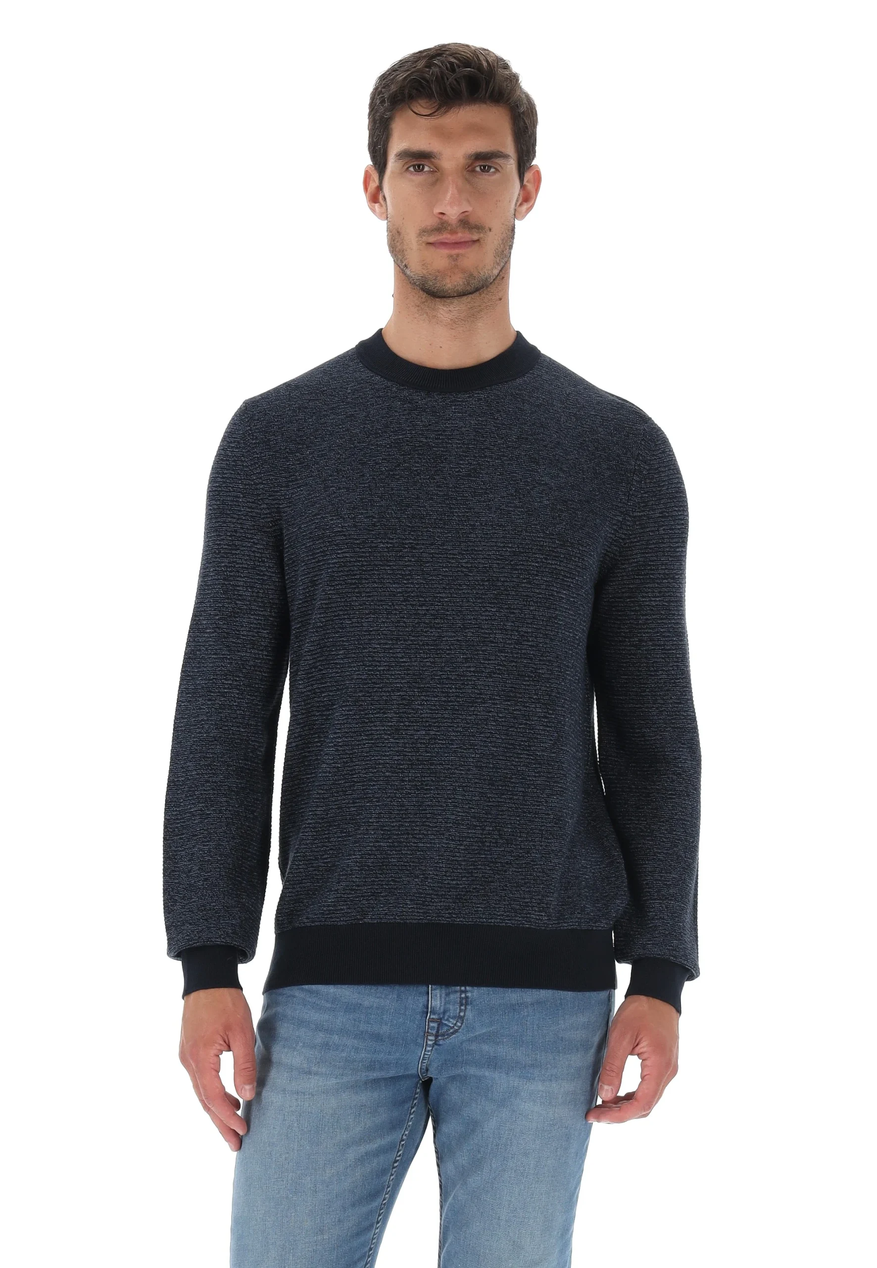 Maglioncino girocollo effetto melange uomo Boss