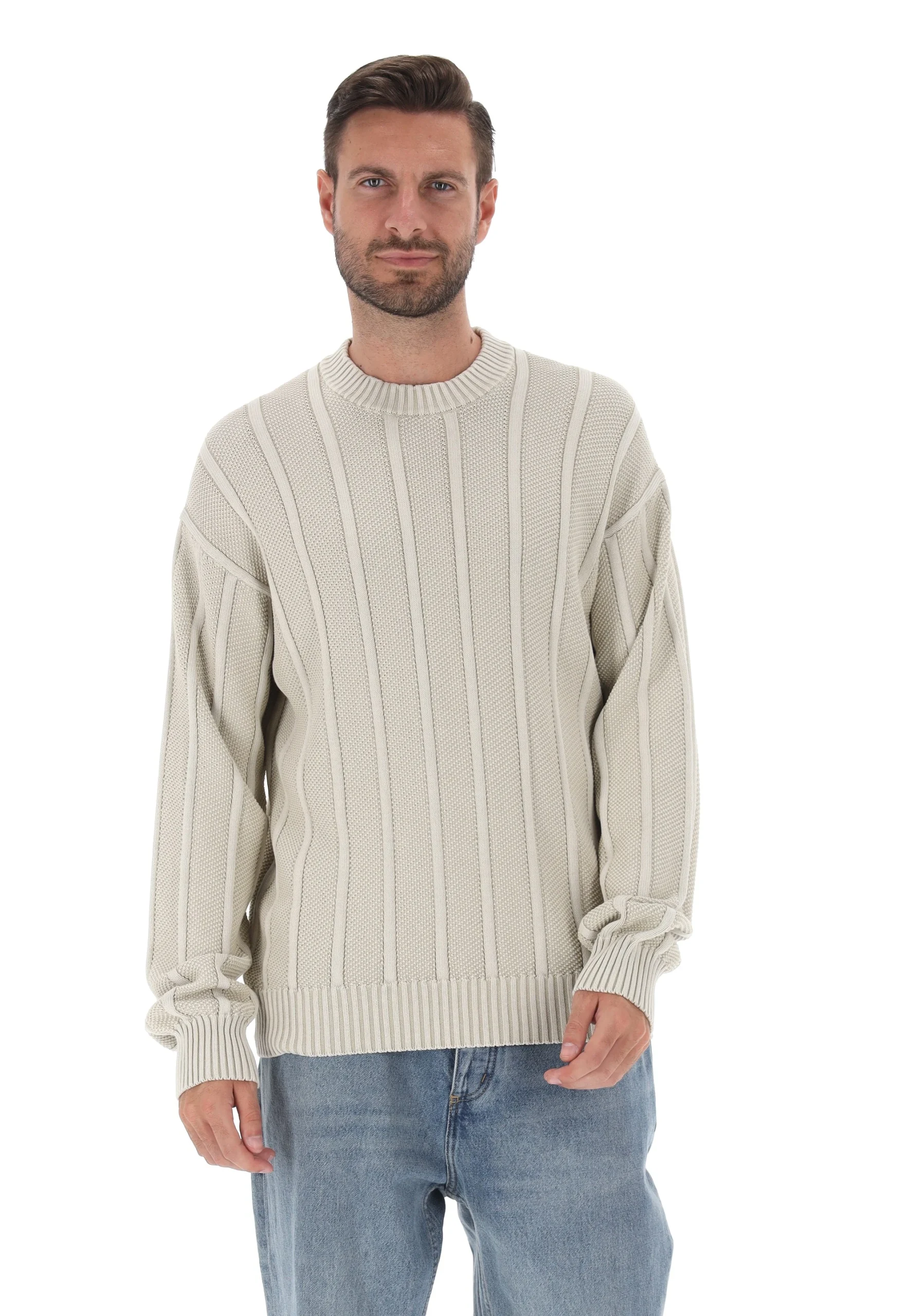 Maglione girocollo Boss in cotone a costa larga art.50543690