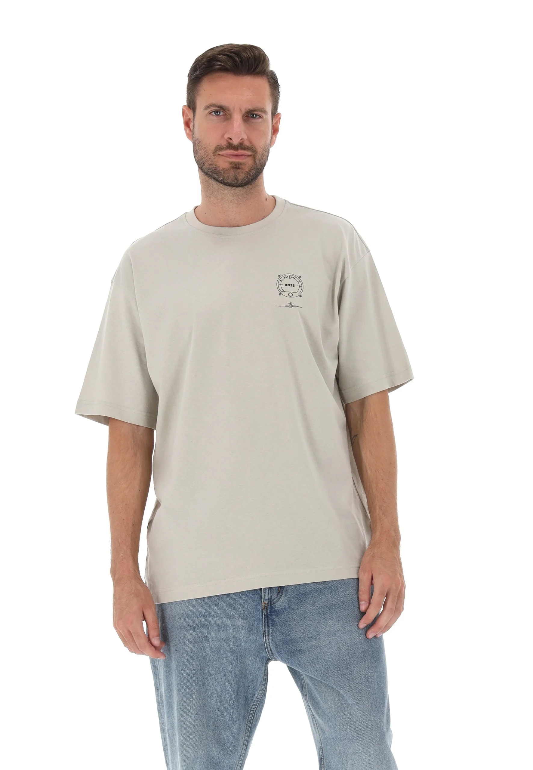 T-shirt uomo Boss in cotone con stampa frontale art. 50546370