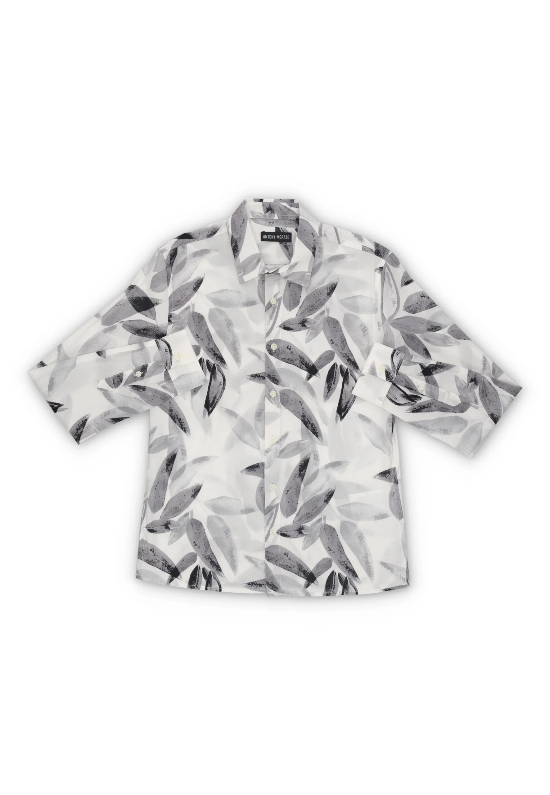 Camicia manica lunga stampa bianco e nero Antony Morato ragazzo