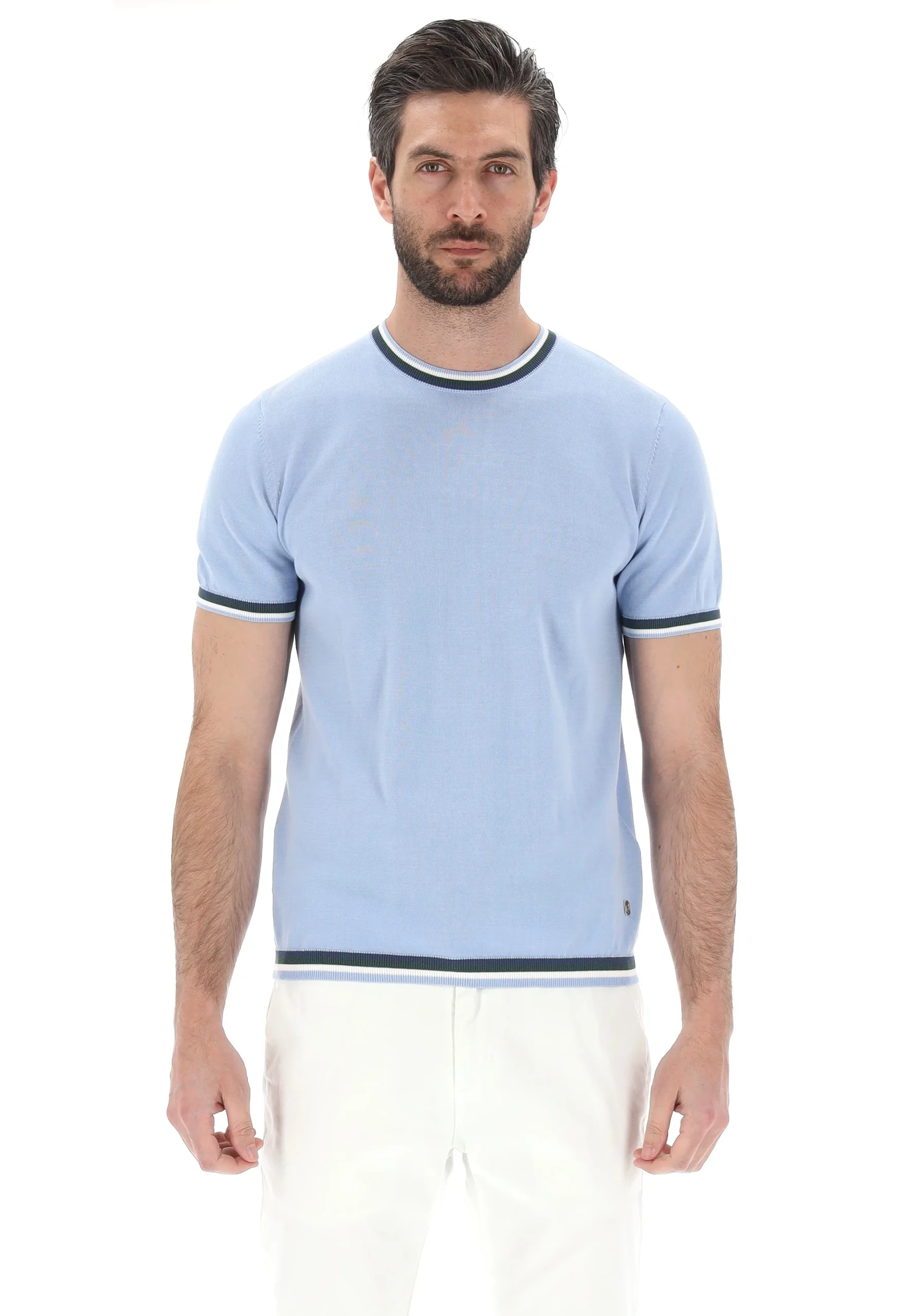 T-shirt girocollo con profili multicolor Liu Jo uomo