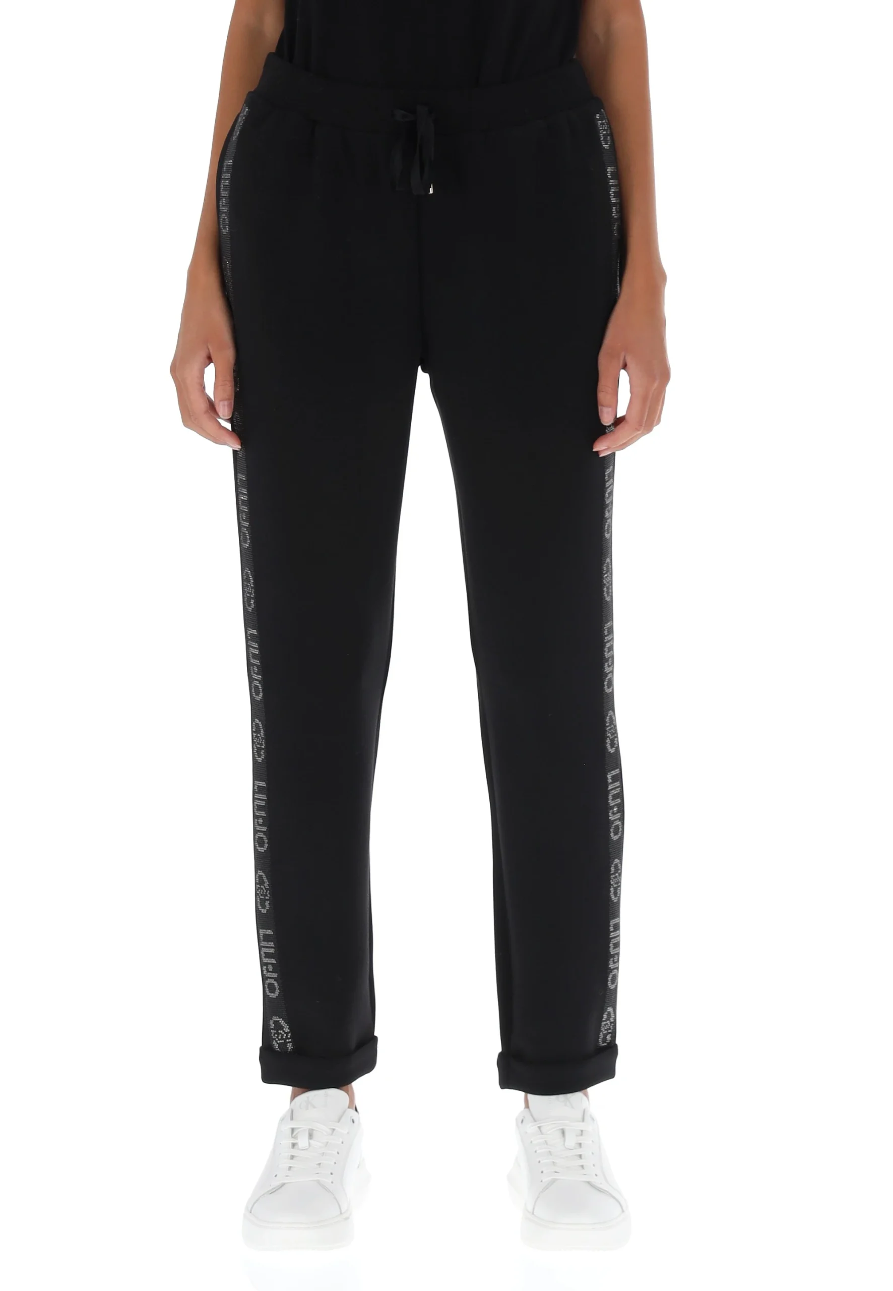 Pantalone con fasce strass laterali Liu Jo TF5093 J4616