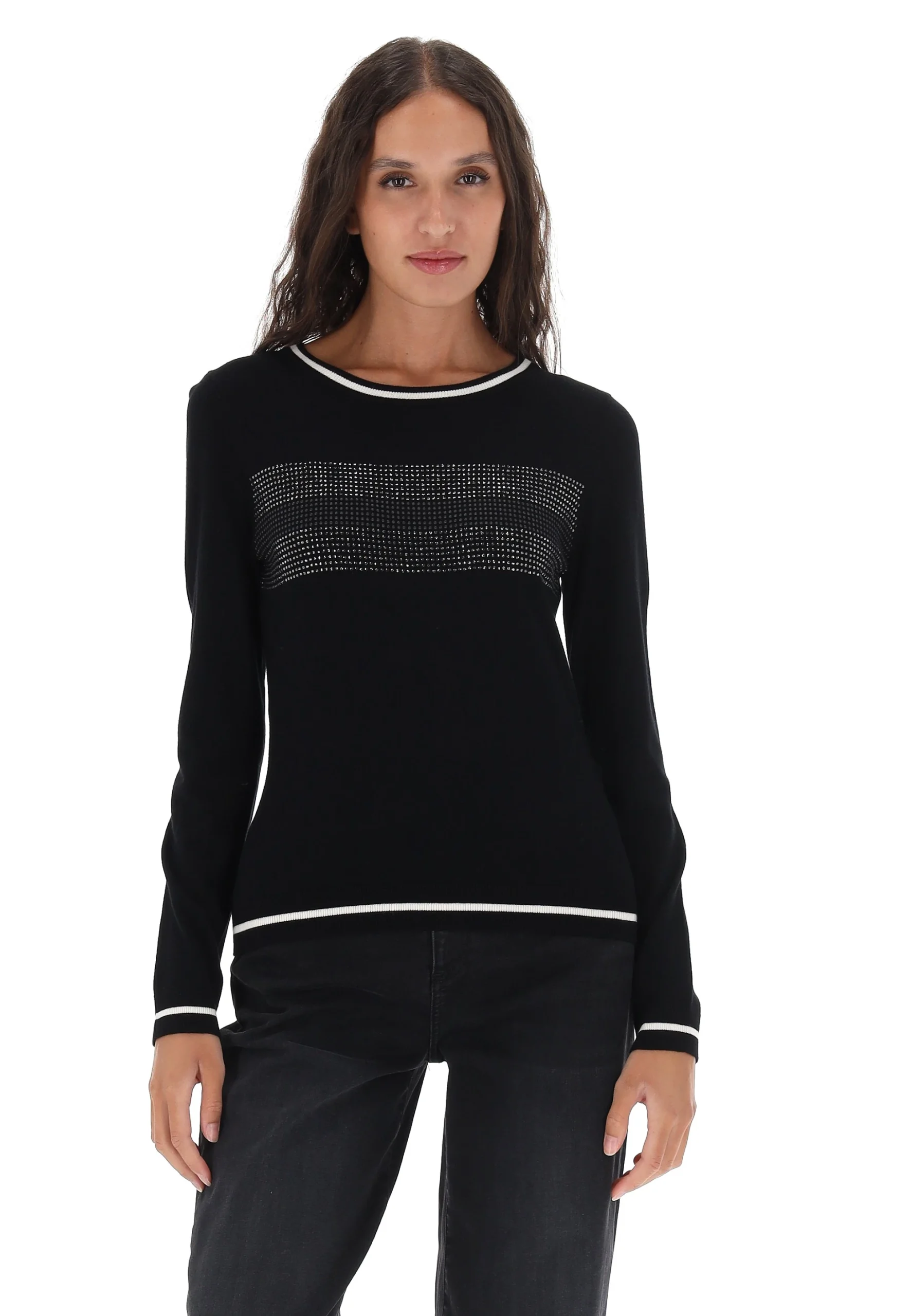 Pullover girocollo con strass Liu Jo TF5209 MS49I