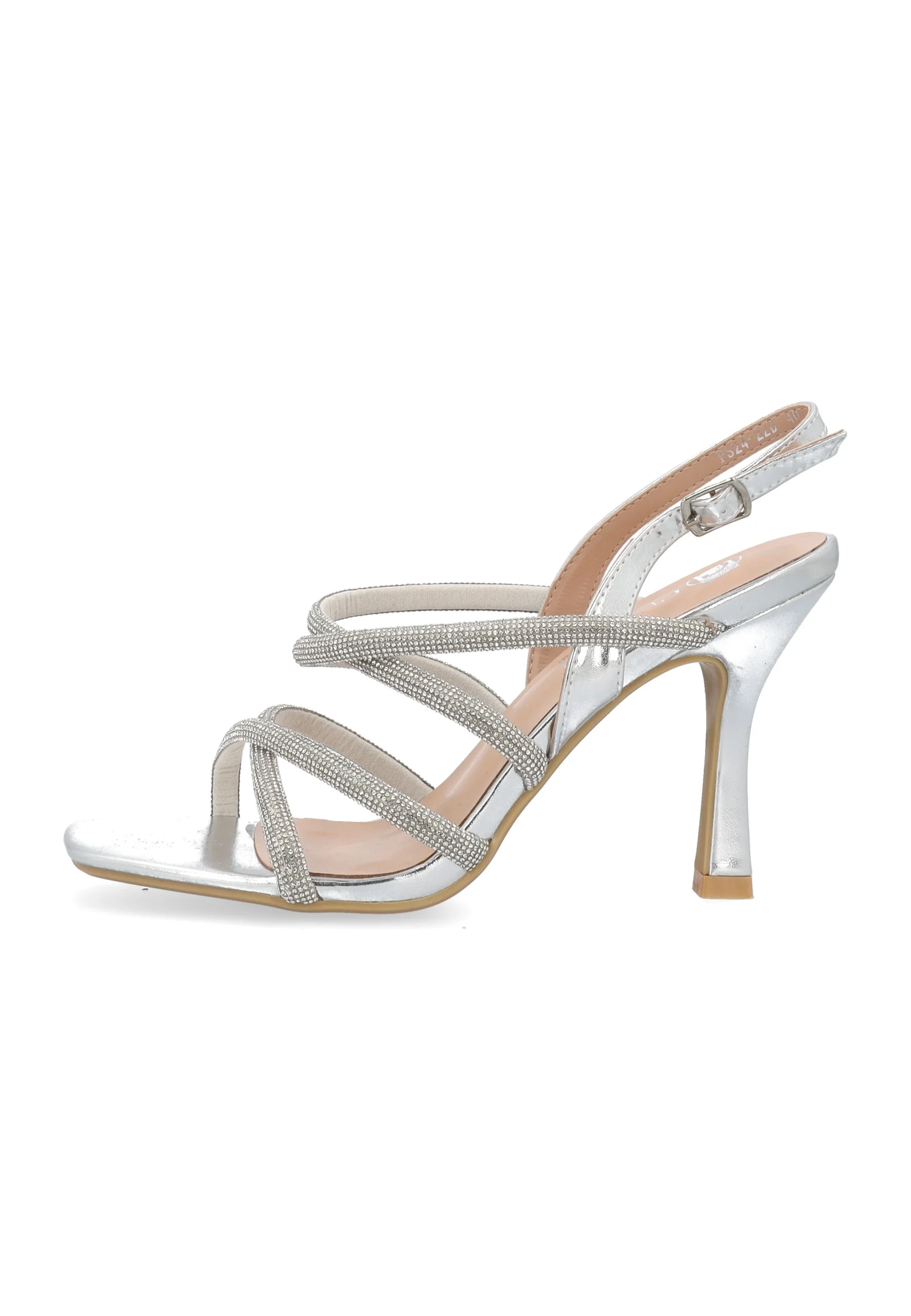 Sandali tacco alto 9 cm Clyò con brillantini e cinturino regolabile