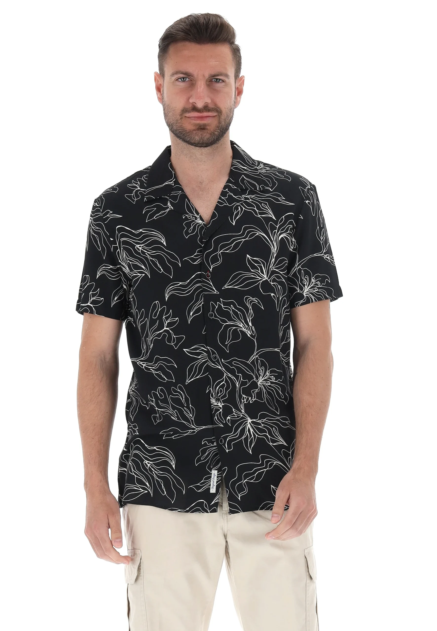 Camicia bowling InMyHood con fantasia floreale in contrasto MCA06