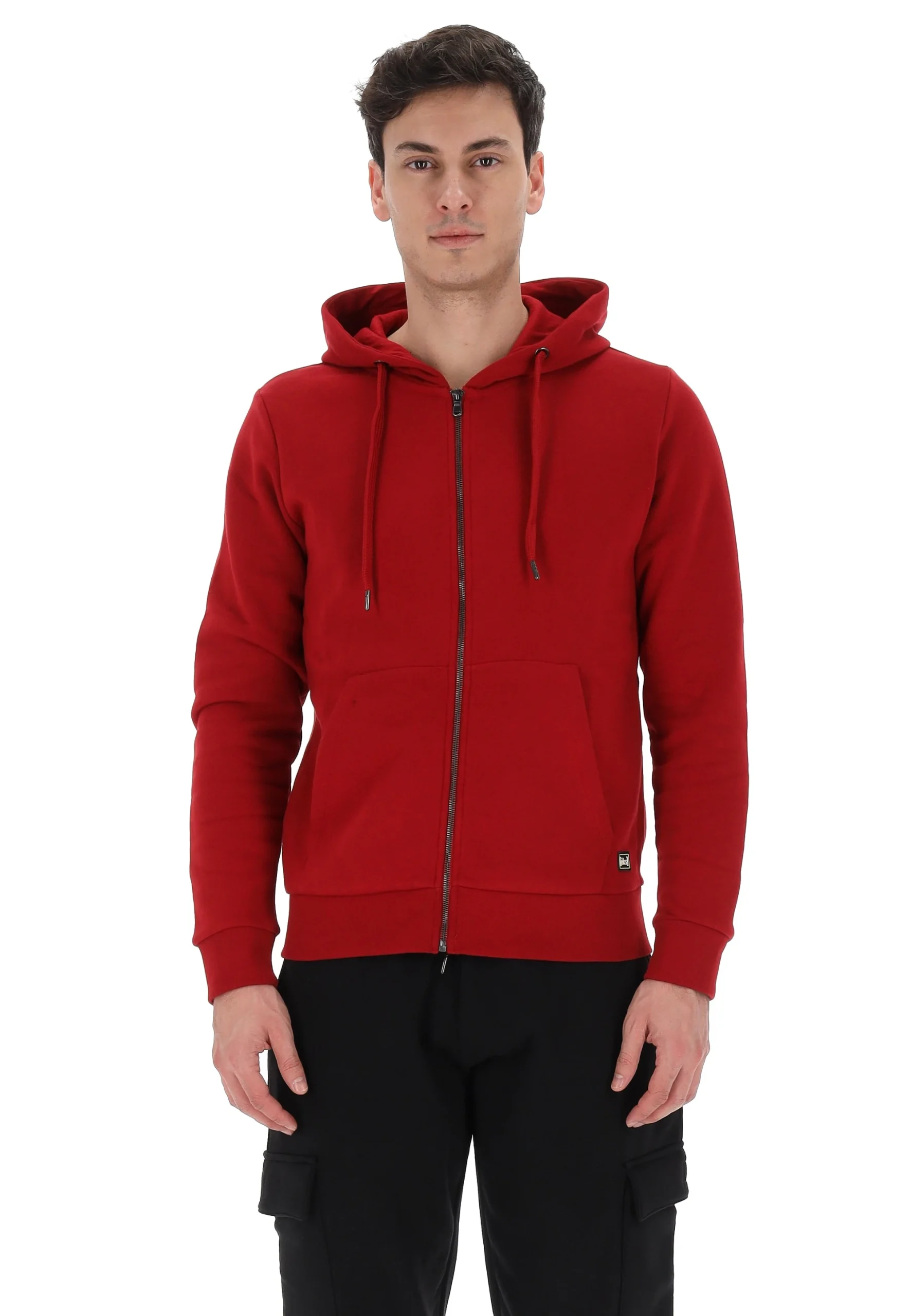 Felpa con cappuccio full zip èks in misto cotone P22001