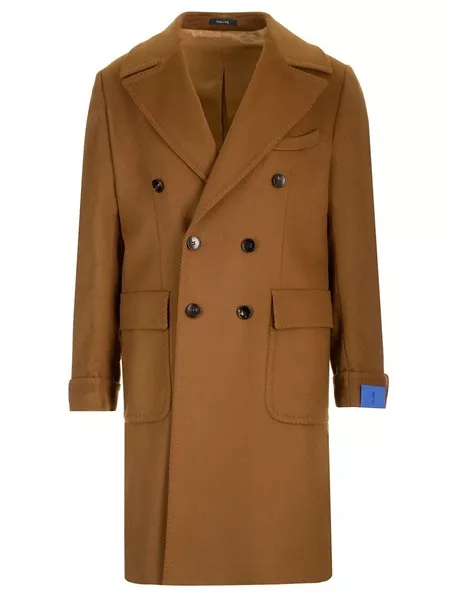 Guarinucci Uomo Cappotto ulster tabacco in lana vergine e cashmere