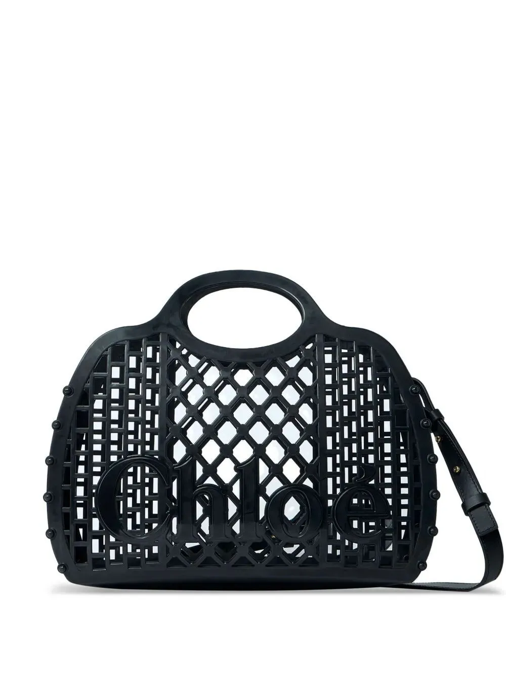 BORSA TOTE CHLOÉ CAGE IN GOMMA
