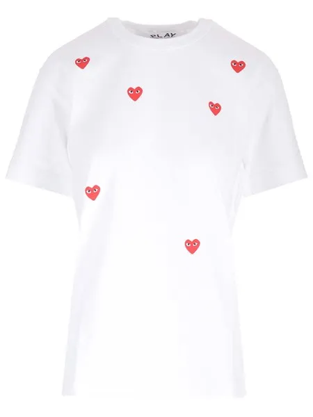 Comme Des Garcons Play Donna T-shirt con mini cuori rossi