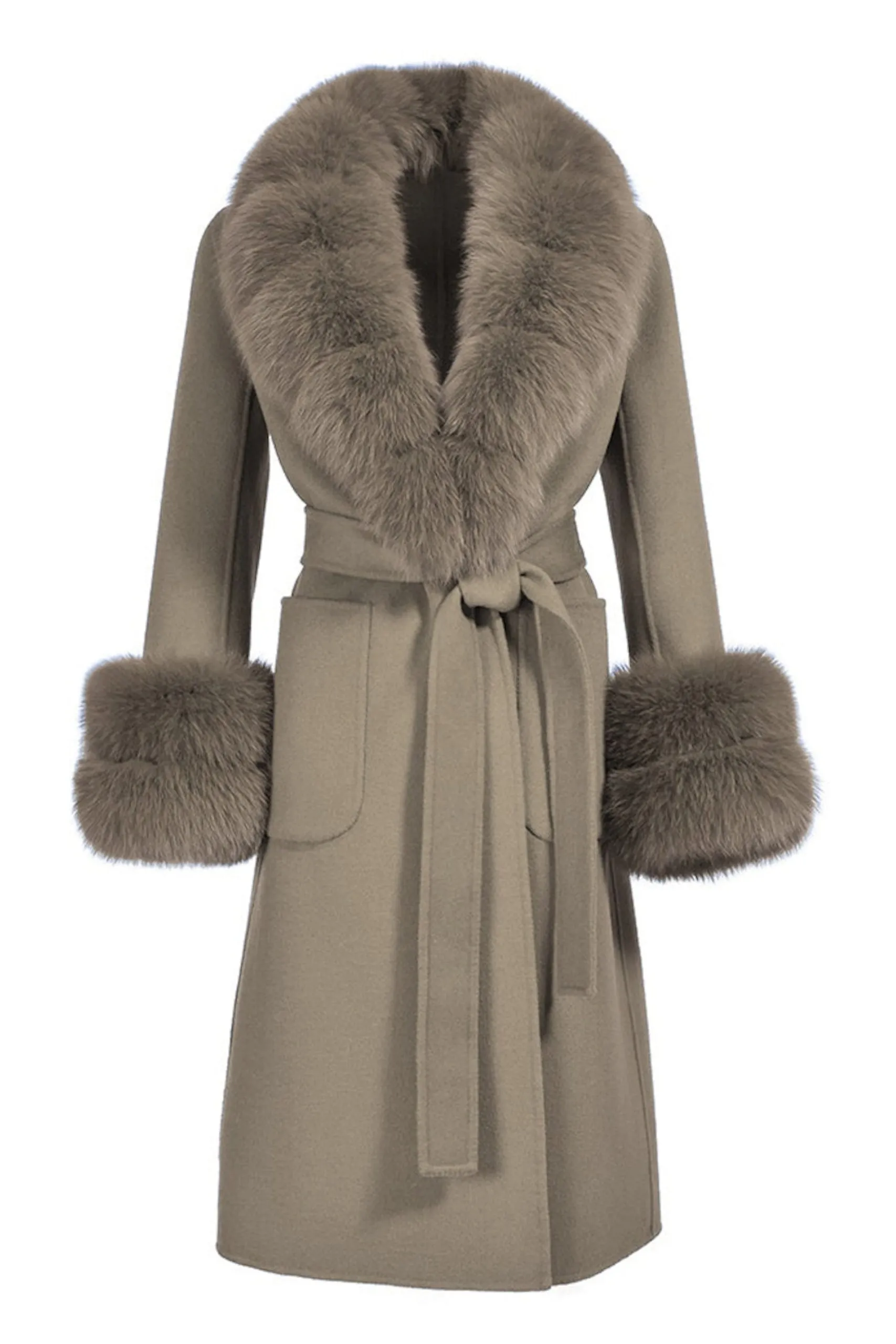 Cappotto Lebonè Kaki Misto Cachemire