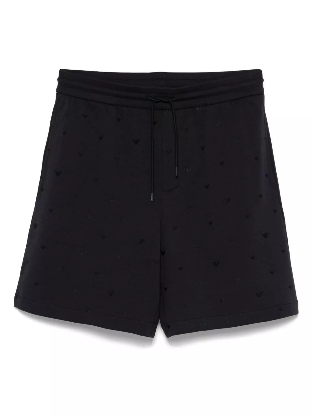 Shorts in cotone con logo allover di Emporio armani