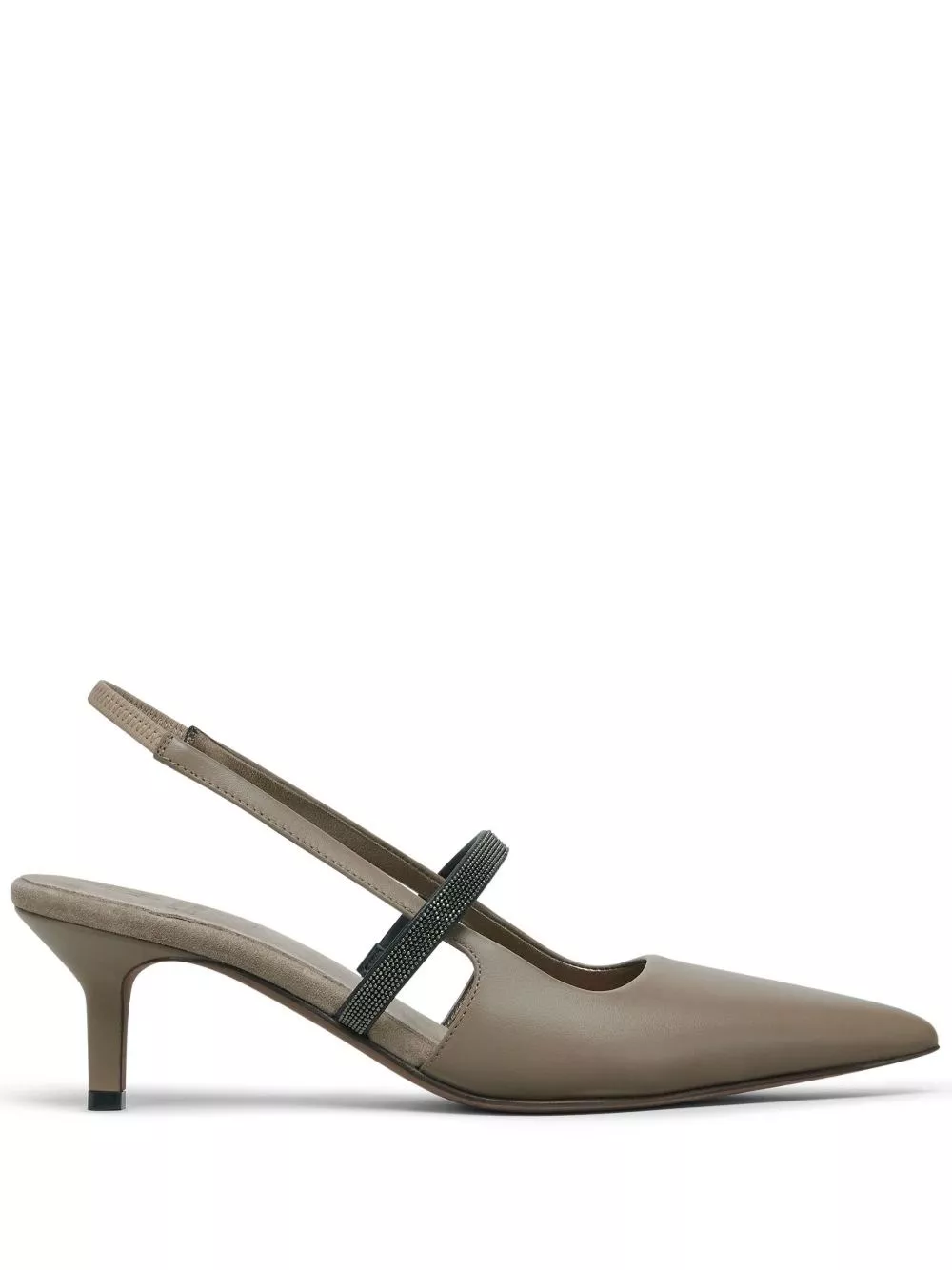 Decollete slingback in pelle di Brunello cucinelli