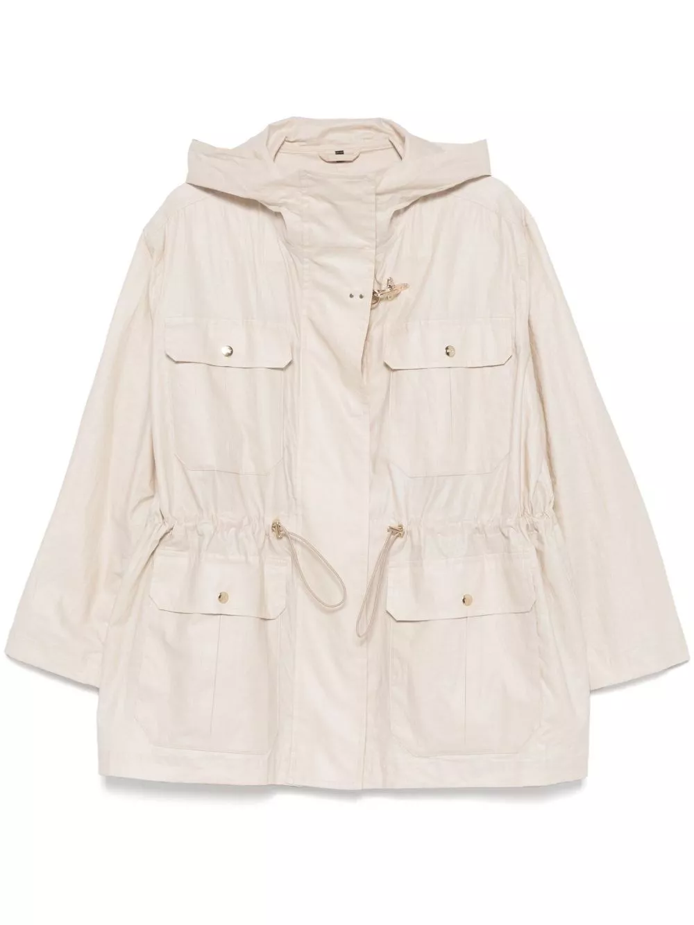 Parka lungo in tela di lino e cotone di Fay