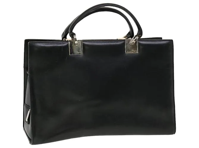 Salvatore Ferragamo Borsa a Mano Pelle Nera Auth cl501 Nero