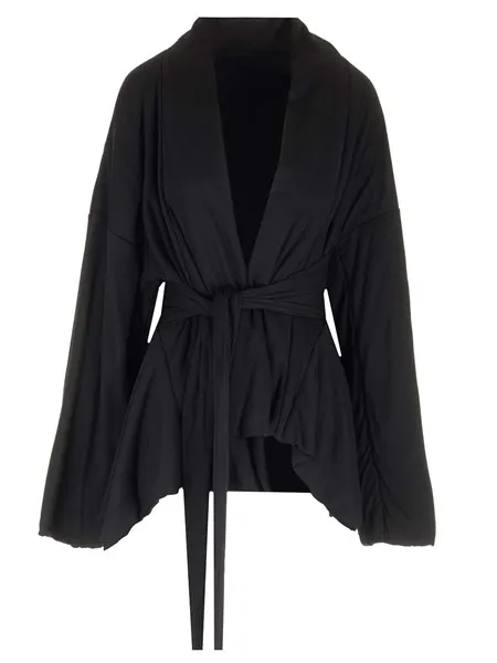 Rick Owens Lilies Donna Kimono in viscosa nera