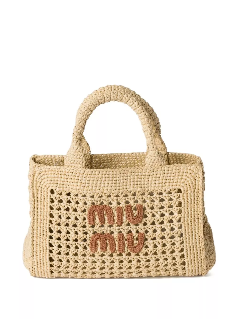 Borsa a mano in rafia di Miu miu